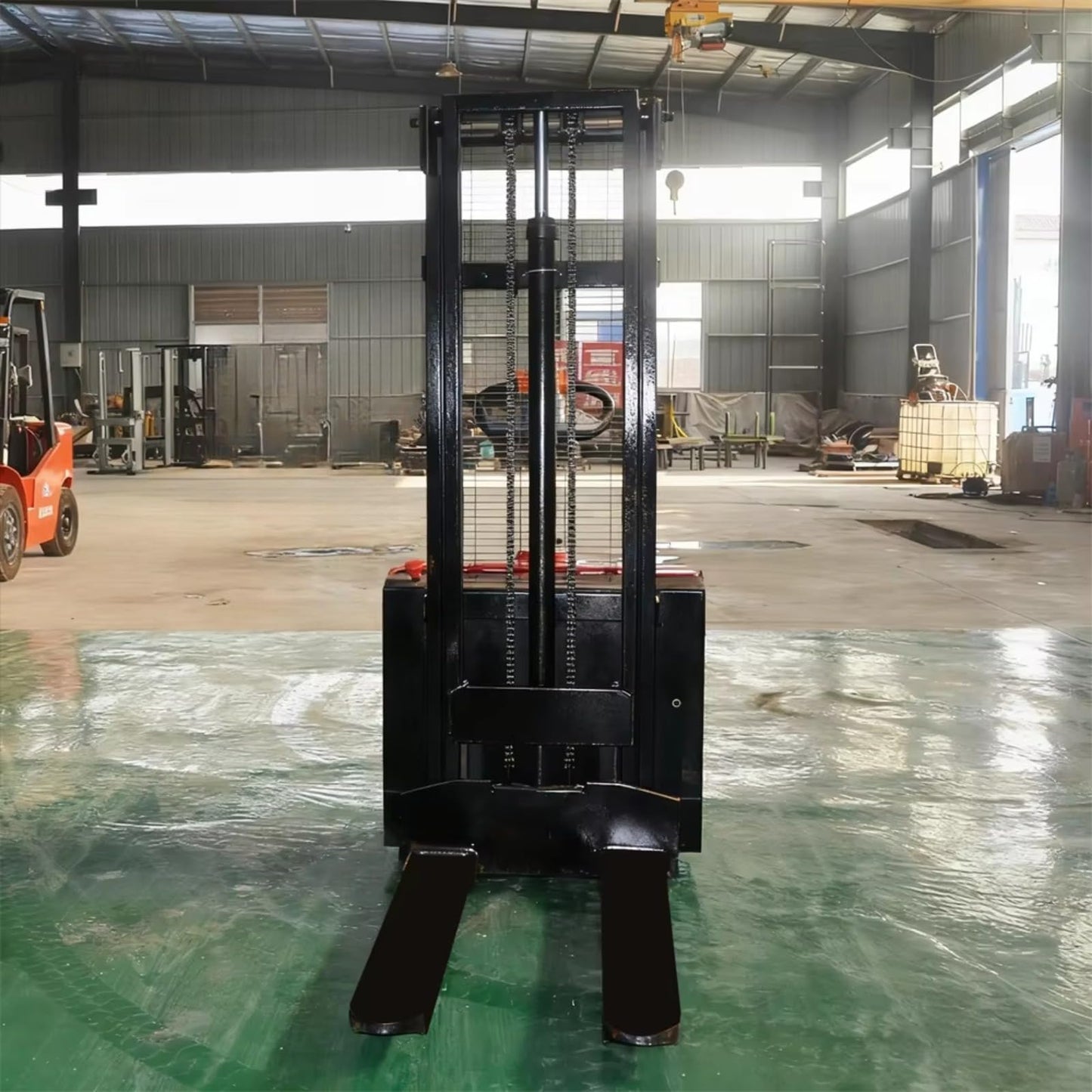 Full Electric Walkie Pallet Stacker 1000kg 1500kg 3000mm Lift Height Stable Straddle Legs Hand Push Electric Stacker for Warehouse Cargo Lifting and Logistics Handling