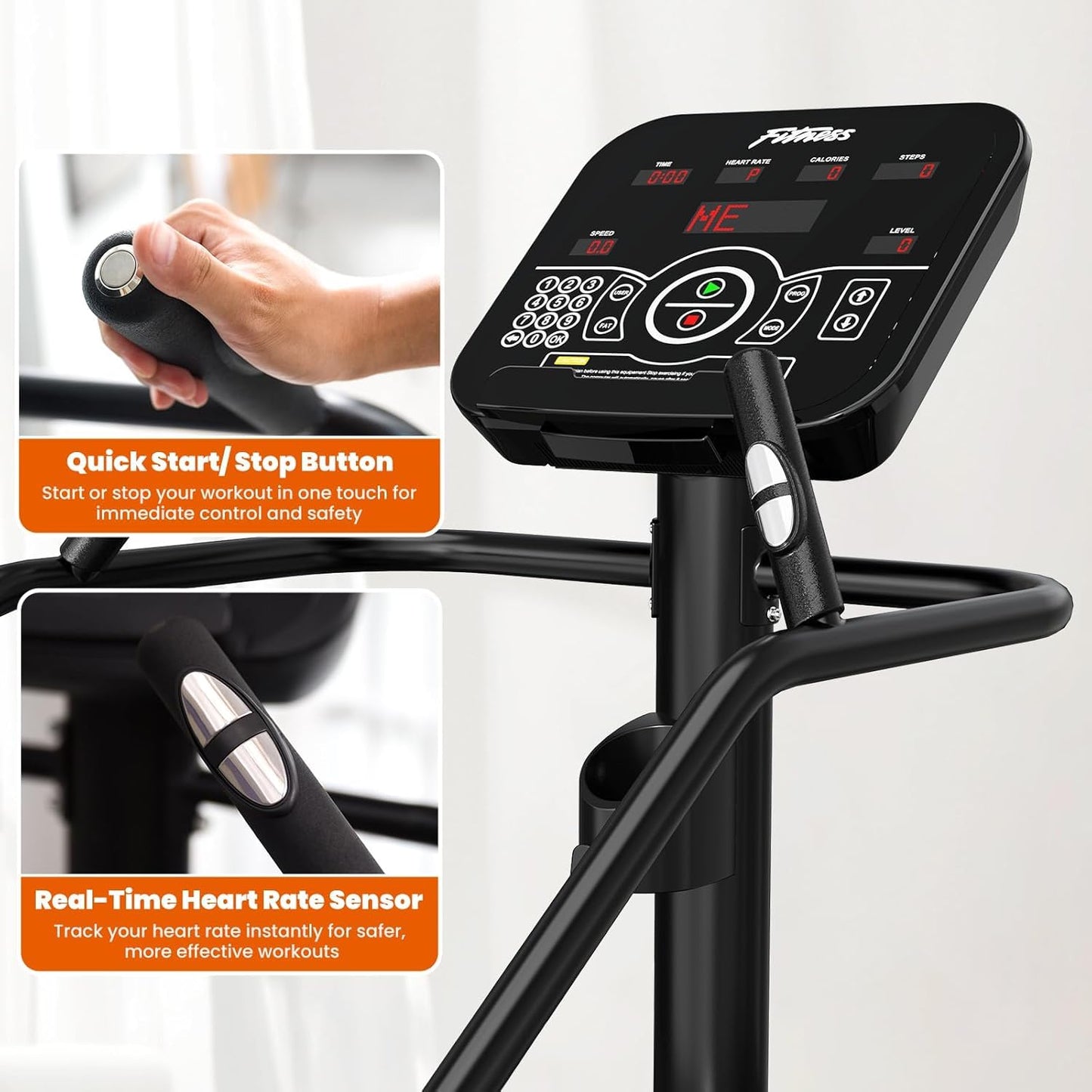 Stairmaster Machine with Led Screen, Commercial Grade Stair Climber for Cardio Training, 15 Speed Levels Continuous Climbing Exercise Machine, 15-164 Steps Per Minute Black