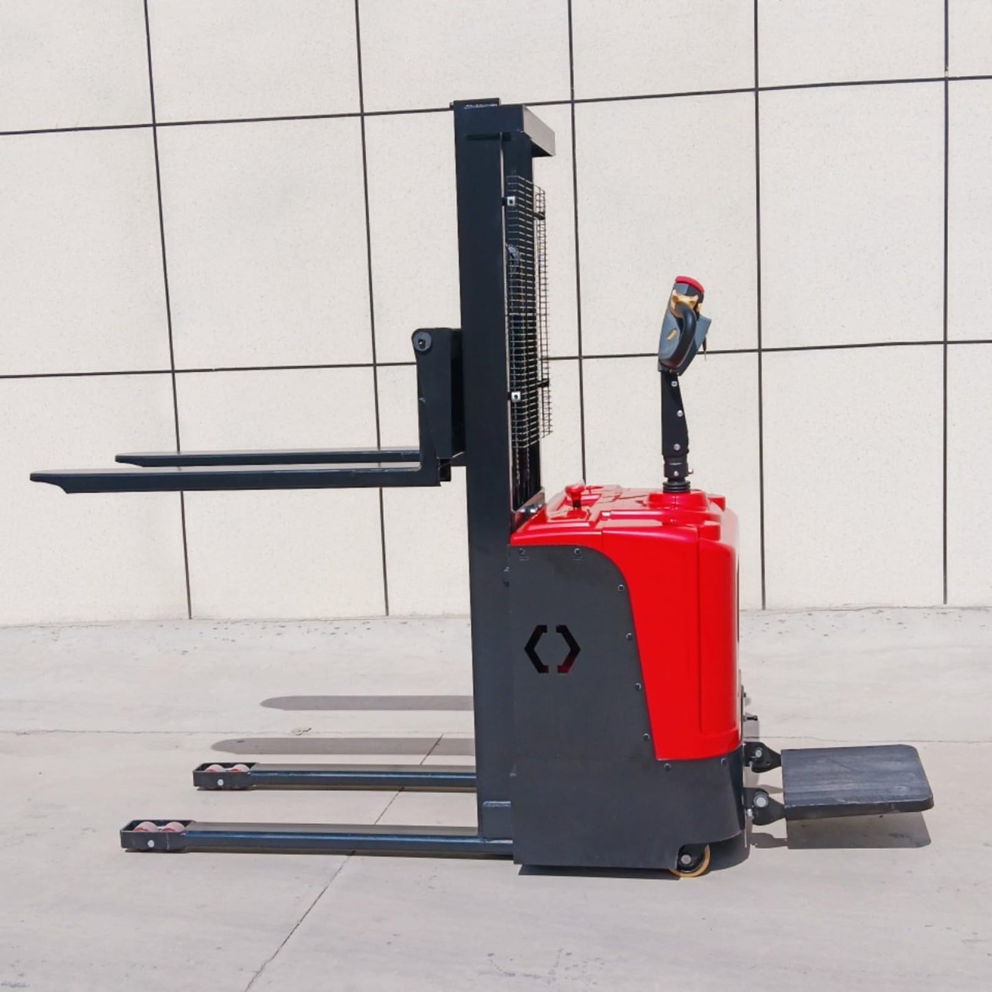 Full Electric Walkie Pallet Stacker, 1000kg/1500kg Capacity 3000mm Lift Height, Warehouse Material Handling Electric Pallet Jack, Hand Push Electric Forklift Stacker for Loading Unloading