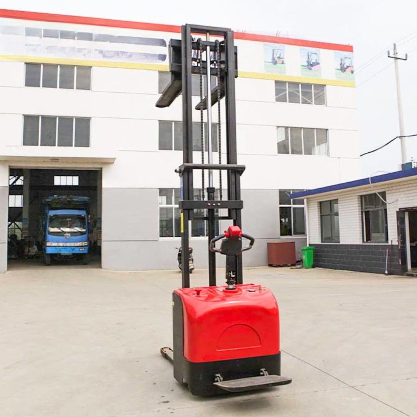 Warehouse Electric Pallet Stacker Truck, Battery Powered Forklift Lift Equipment, Walk Behind Hydraulic Stacking Machine, Material Handling Equipment, Pallet Lifting System