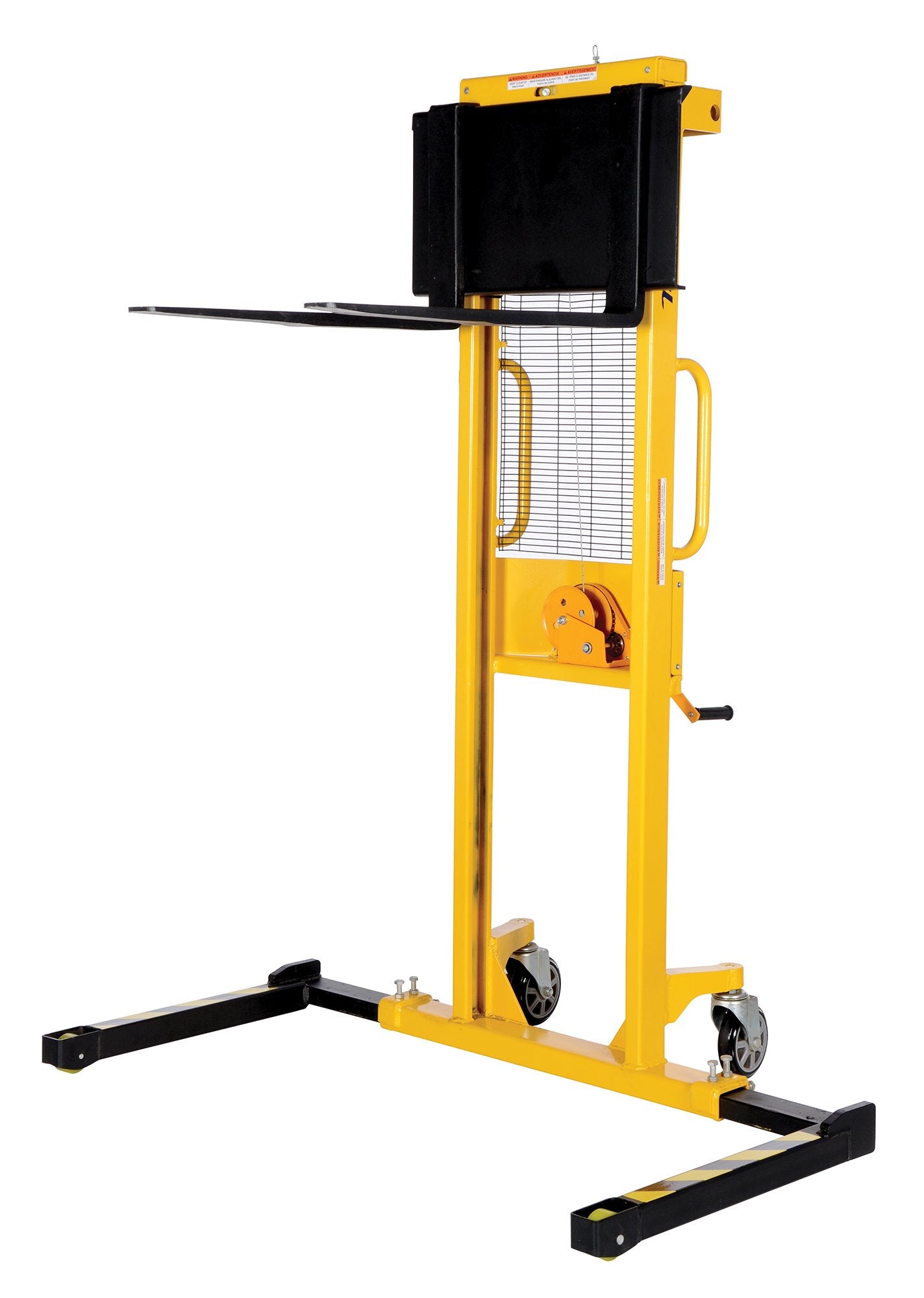 Vestil VWS-770-AA Manual Hand Winch, Adjustable Stacker, 770 lb. Capacity,Black/Yellow