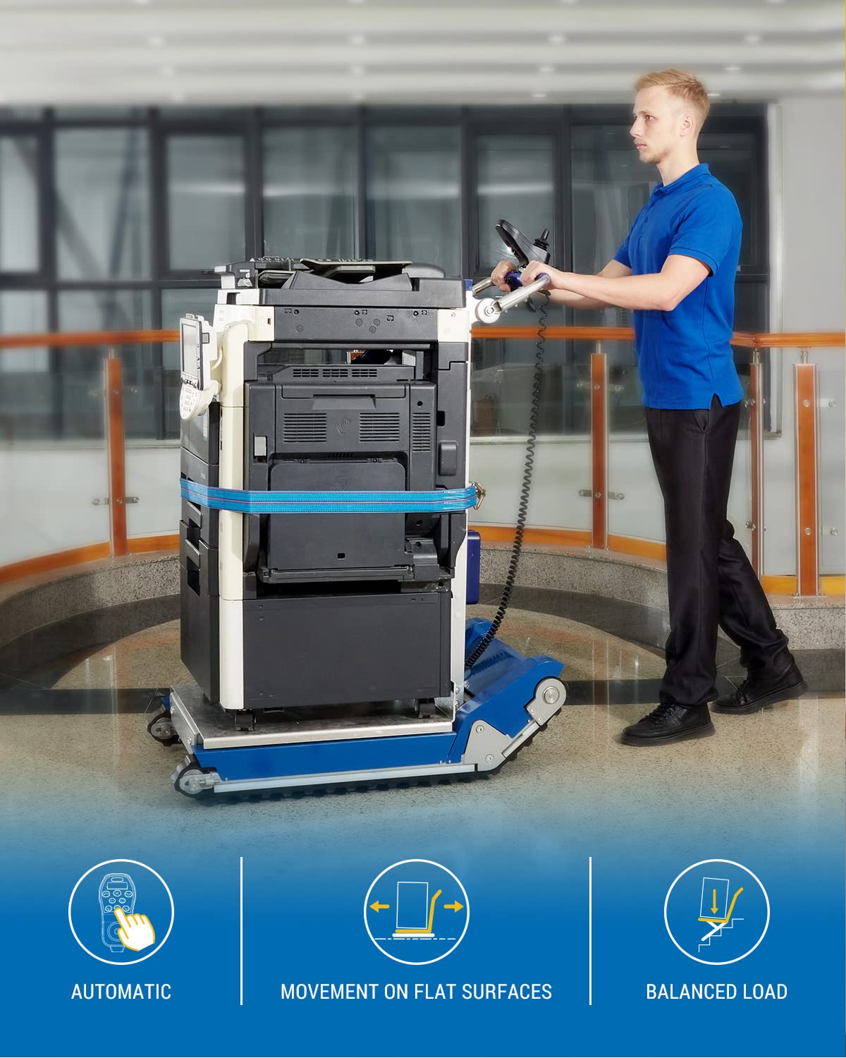 XSTO CT420SC Electric Heavy Duty Stair Climbing Hand Truck Dolly, 925 lbs Capacity with Support Wheels and 2 Motors, AutomaticTrack Stair Climbing Dolly for Heavy Duty Material Handling