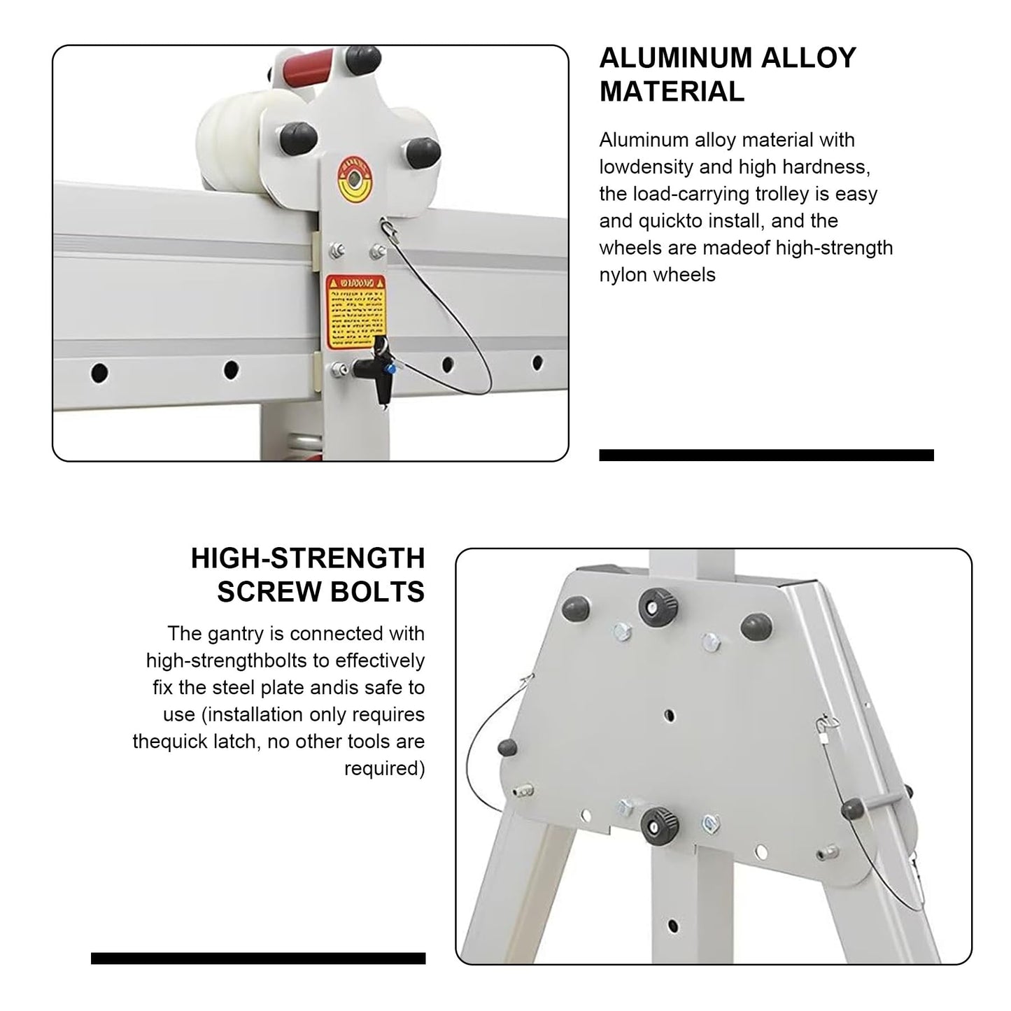 250~1000KG/550~2200LBS Load Lightweight Aluminum Alloy Gantry,Portable Folding Assembly Gantry Crane(1000kg/2200lb)