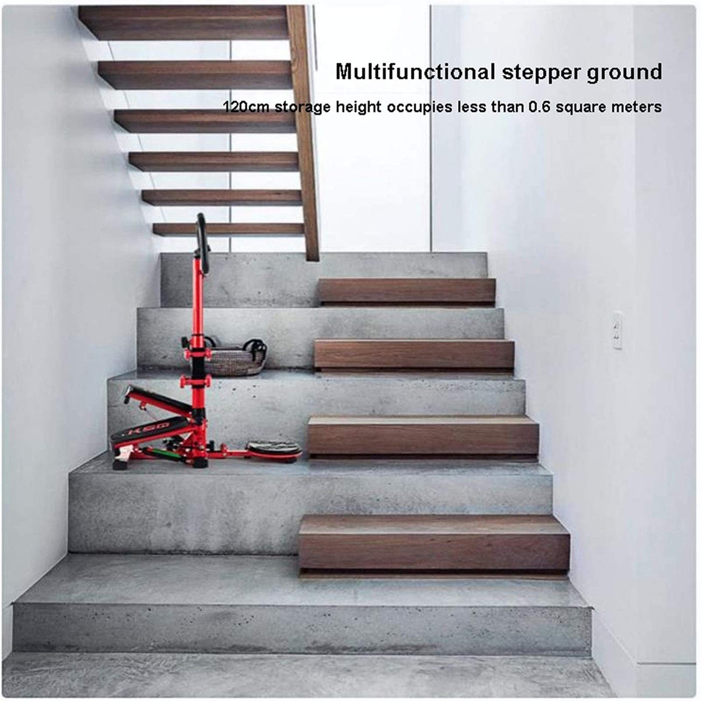 ZHCWEP Mini-Stepper Swing Stepper Stepper for Exercise Mini Stair Stepper Workout Step Machine Home Silent Fitness Equipment for Men and Women with Dumbbells and Waist Twist Efficency, White