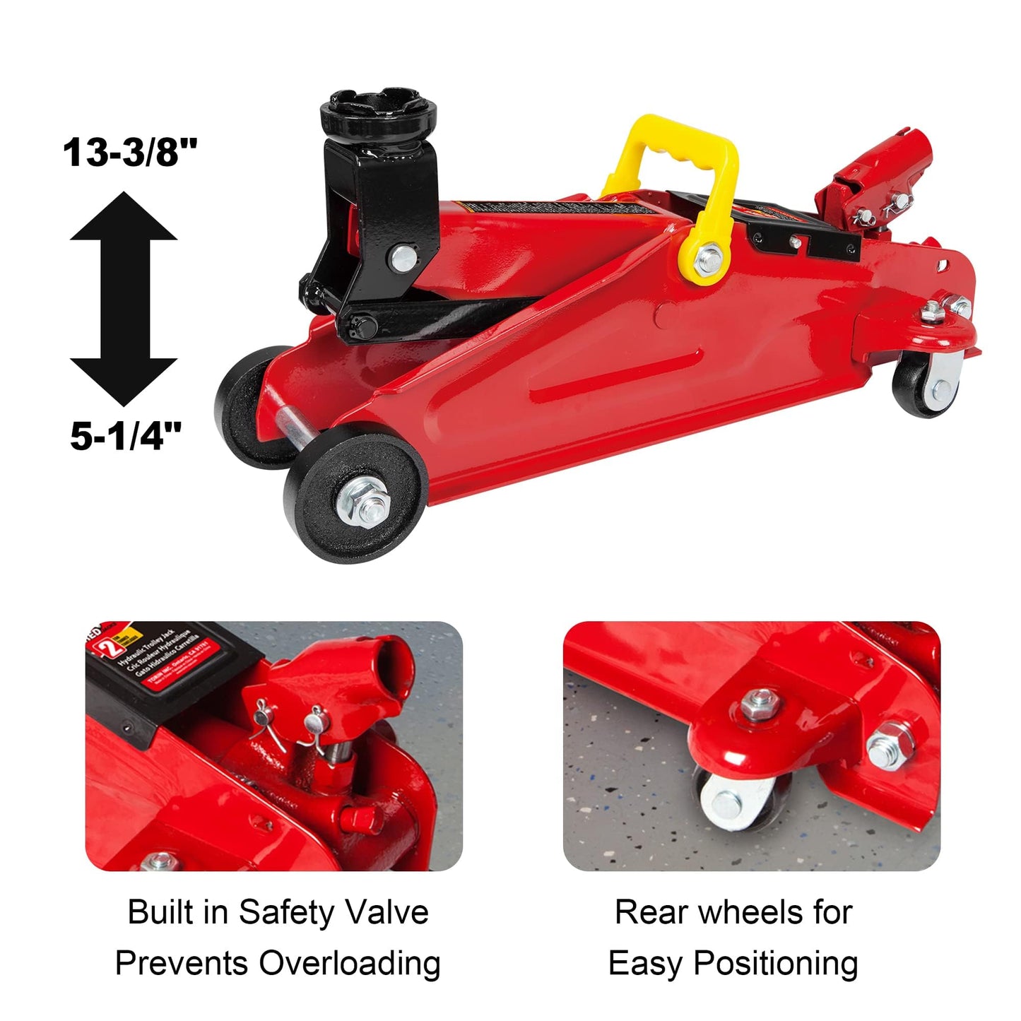 Big RED AT82040R Torin Hydraulic Trolley Floor Service/Floor Combo with 2 Jack Stands and Rolling Garage/Shop Creeper, 2 Ton (4,000 lb) Capacity, Red