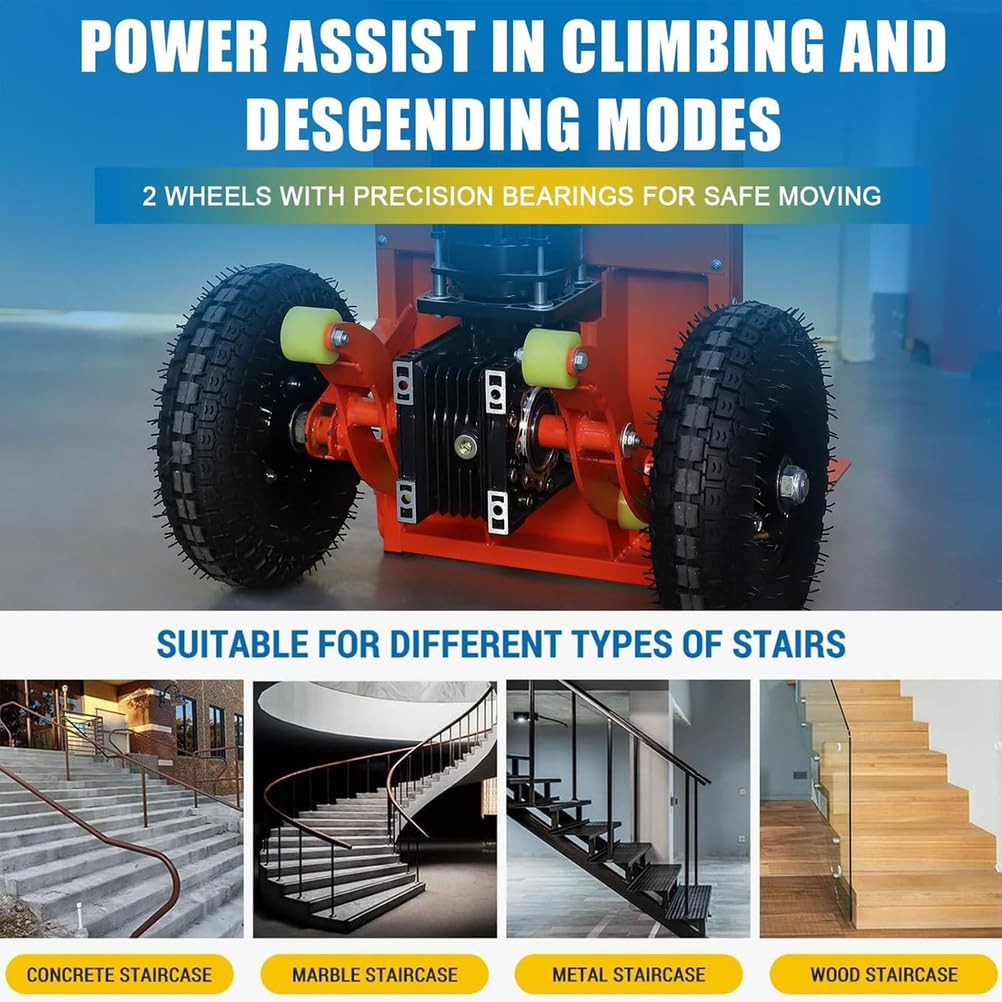 Electric Stair Climber, 1200W Heavy-Duty Motorized Dolly for Straight & Curved Stairs, Effortless Heavy Load Transport, for Straight & Curved Stairs