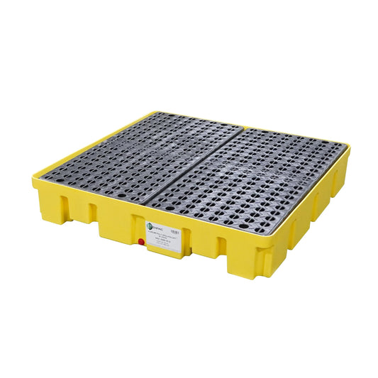 ENPAC 4 Drum Spill Pallet Platform with Forklift Pockets, 49"x49"x6.5", 8,000 lbs. Load Capacity Containment, 66-Gallon, Forkliftable, EPA/OSHA Compliant, Made in USA