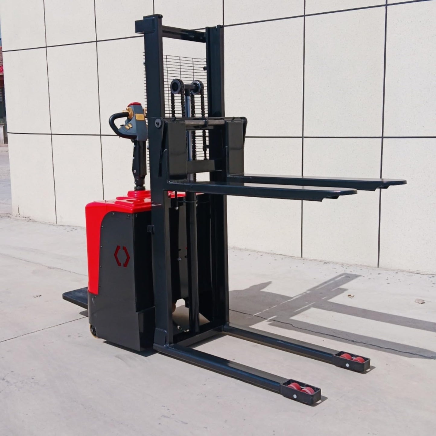 Compact Electric Pallet Stacker – 1.5 Ton Heavy Duty Powered Forklift for Warehouse & Industrial Material Handling – Ideal for Stacking & Lifting in Tight Spaces