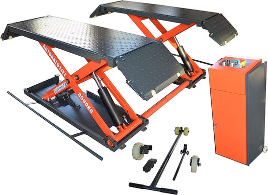 Motool Technology KT-X85 Mid Rise Scissor Lifts: 8000lbs Electric Release Auto Lift 110V/220V 1PH (KT-X85_220V)