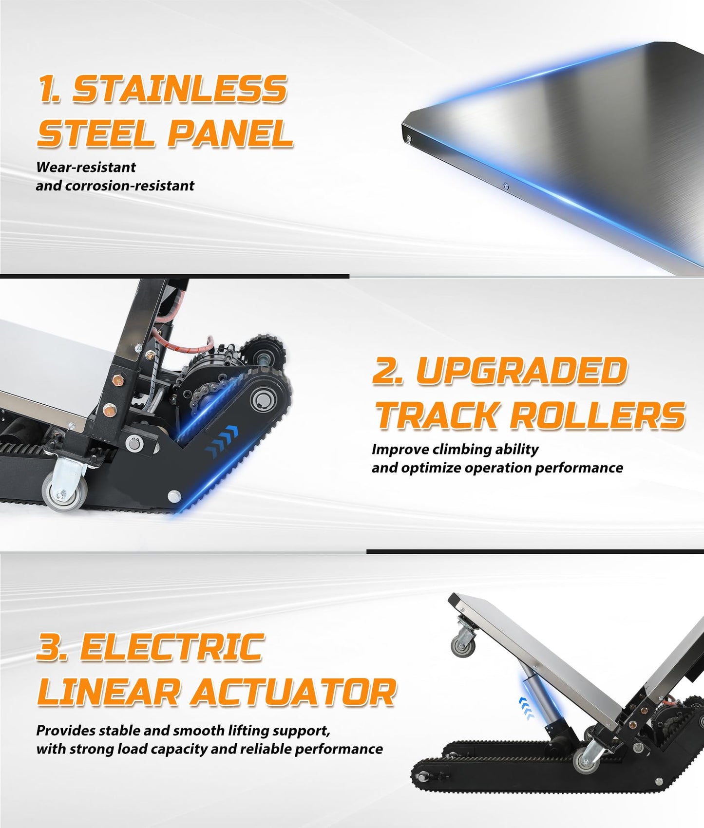 Electric Stair Climbing Dolly, 1250W Electric Stair Climbing Hand Truck, 900lbs Load Capacity, 3 Mode Folding Stair Climber Hand Trucks with Telescopic Handle for Moving Furniture (Black/Upgraded)