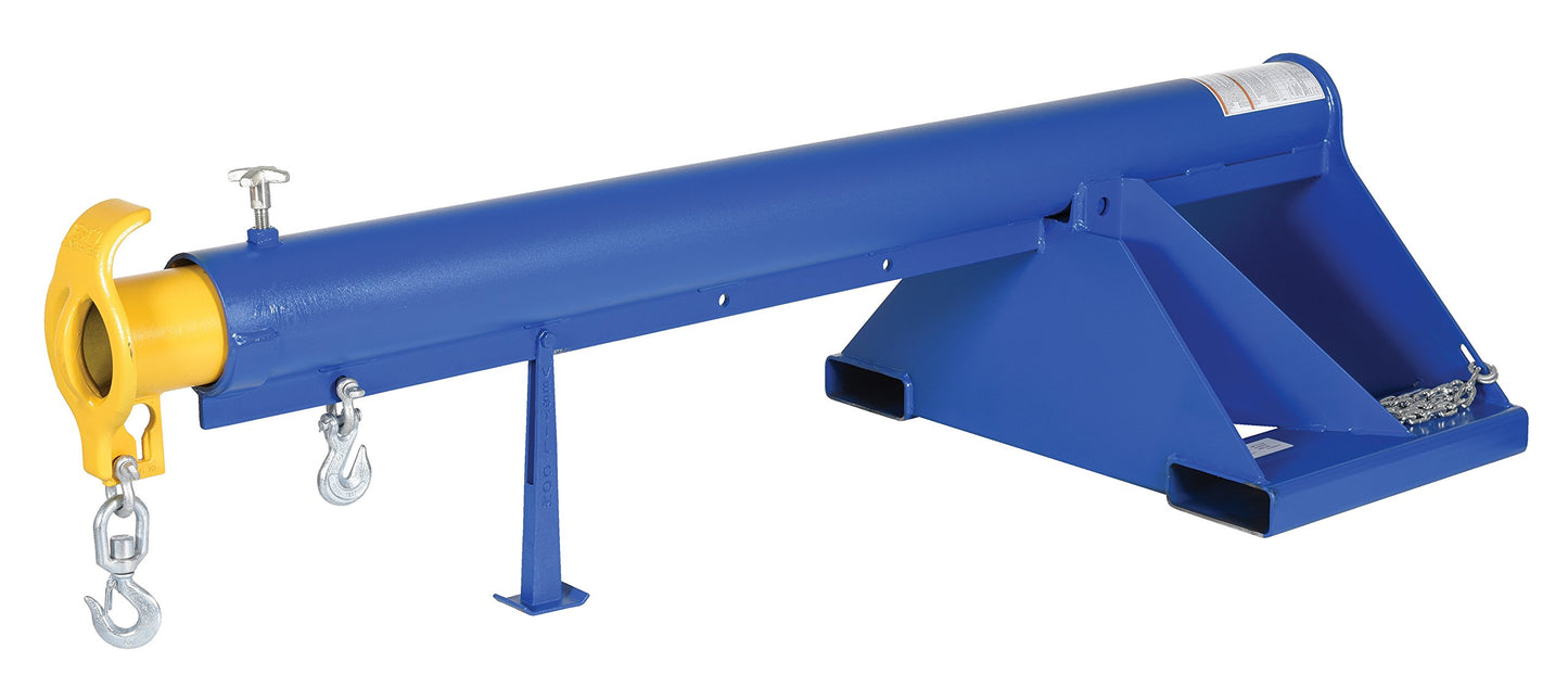 Vestil LM-1T-6-24 Steel Telescoping Lift Boom 24 In. Fork Pocket Center 6,000 Lb. Capacity Blue and Yellow