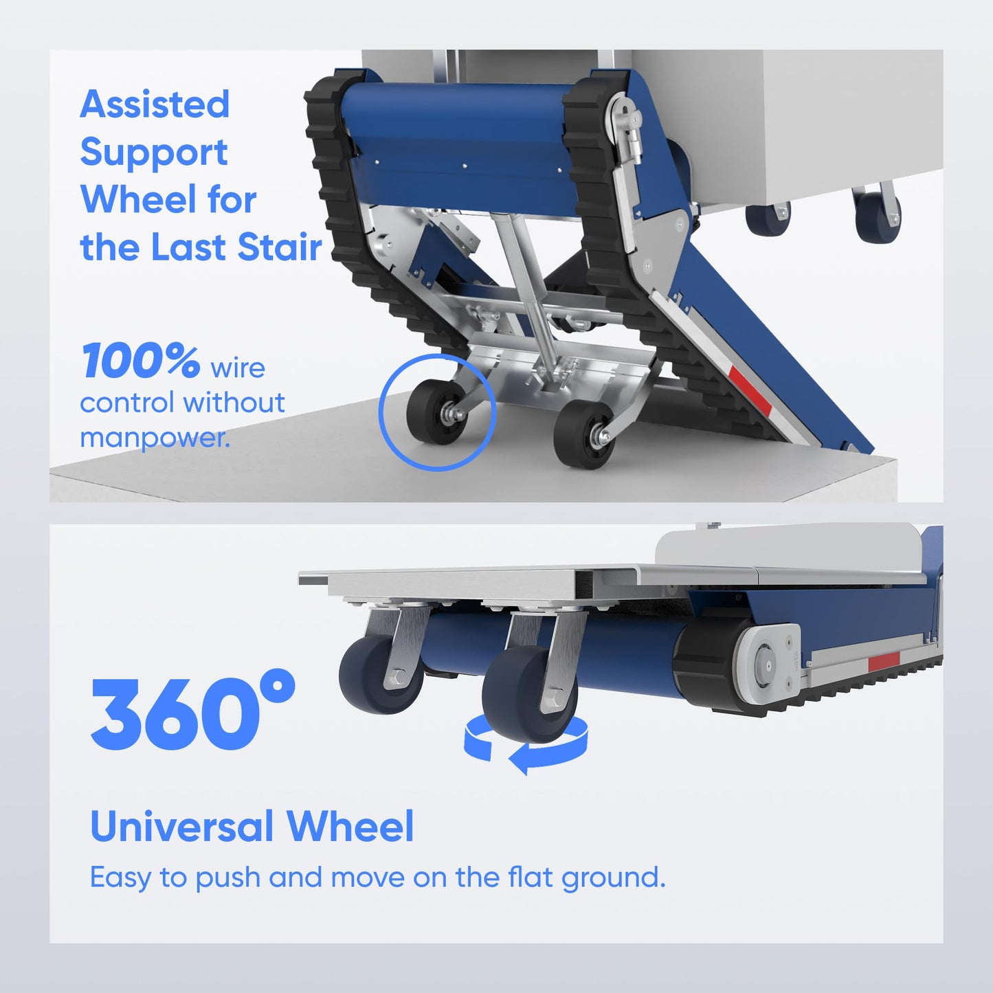 Heavy Duty Track Stair Climbing Cart, Electric Stair Climbing Hand Trucks with Support Wheel 925 lb Capacity(CT420SC)