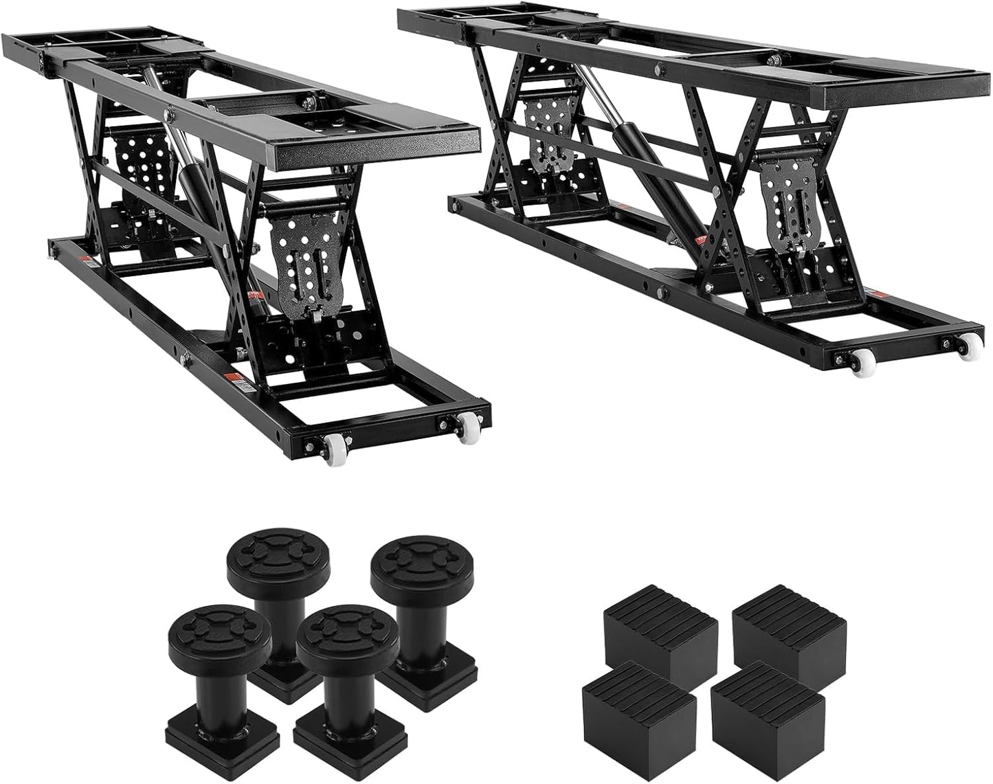 Heavy-Duty Portable Car Lift,Height Adjustable Scissor Jack with Locking Levers&Wheels,Steel Mobile Clearfloor Lift for Cars,SUVs,Light Trucks,Home Garage&Professional Workshop Use (Black, 7000 LBS)