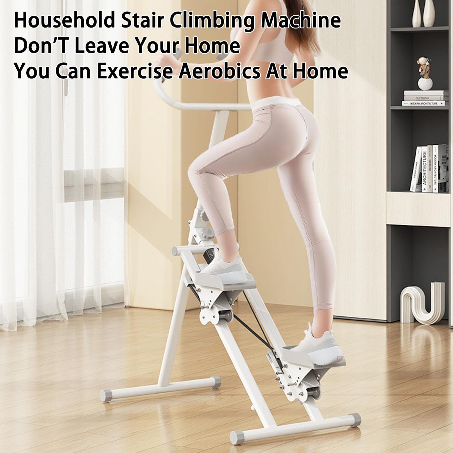Vertical Climber, Stepper, Foldable Stair Stepper Fitness Equipment with LCD Display, Home Training, Vertical Climber Exercise Machine, Adjustable Handlebars, Easy to Assemble