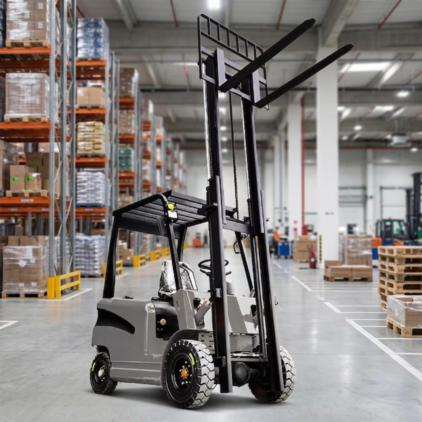 1.5 to 5 Ton Customizable Lifting Height Efficient Material Handling Electric Forklift Truck– Stacker for Warehouse Logistics