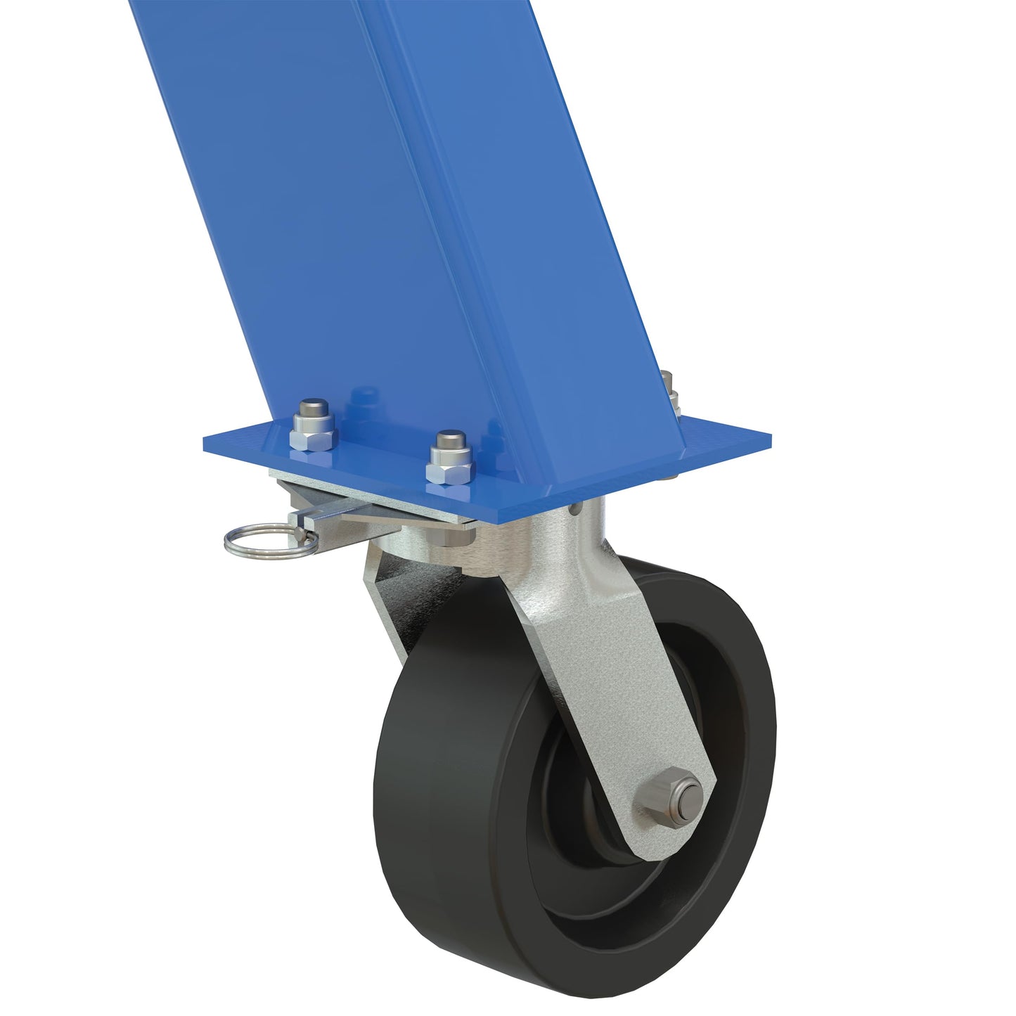 Vestil FHS-6-10 Steel Fixed Gantry Crane with Phenolic Casters 10 Ft. 6000 Lb. Capacity Blue