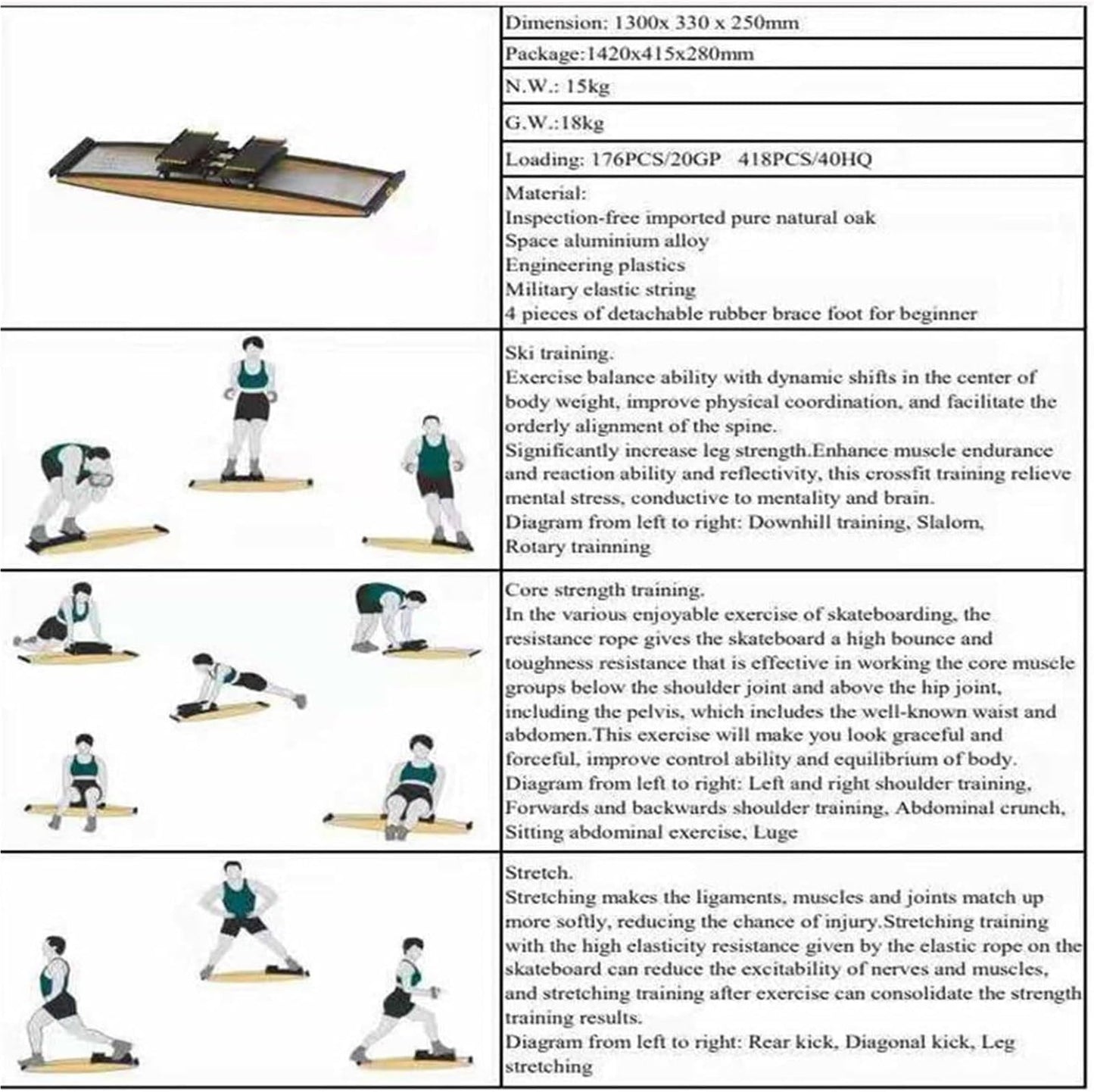 Ski Machine，Ski Simulator， Fitness Machine for Home Gym Workout Multifunction Cardio Exercise