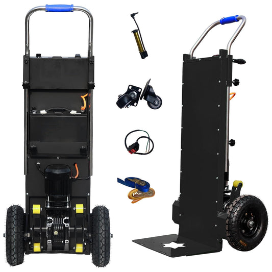 WMWZPYH Powered Stair Climbing Hand Trucks with Telescopic Handle, Electric Stair Climbing Dolly, Easily Handles Heavy Duty Loads Up and Down Stairs Heavy Duty Stair Climber Cart(Black)