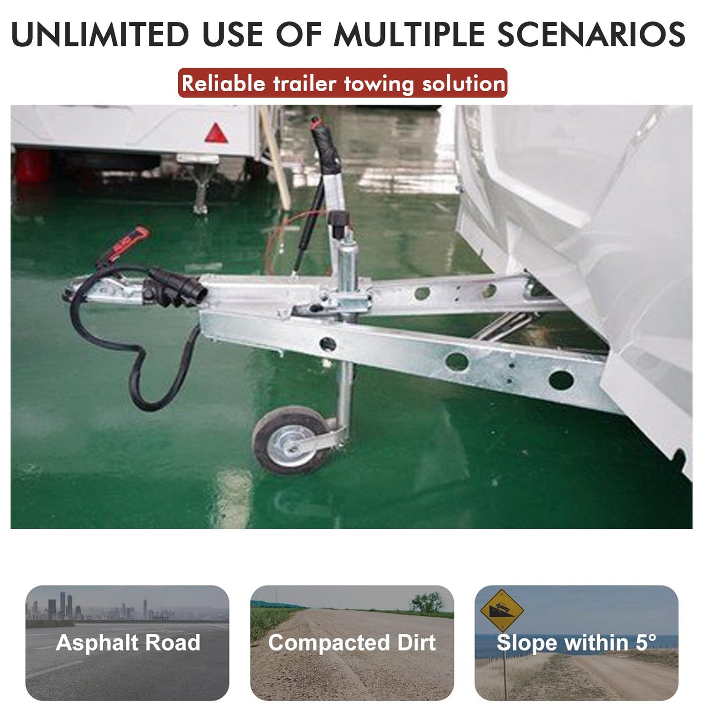 Motorized Trailer Dolly for Boat & Trailer Maneuvering - 5000 Lbs Max Load - 12V/350W Electric Power Mover