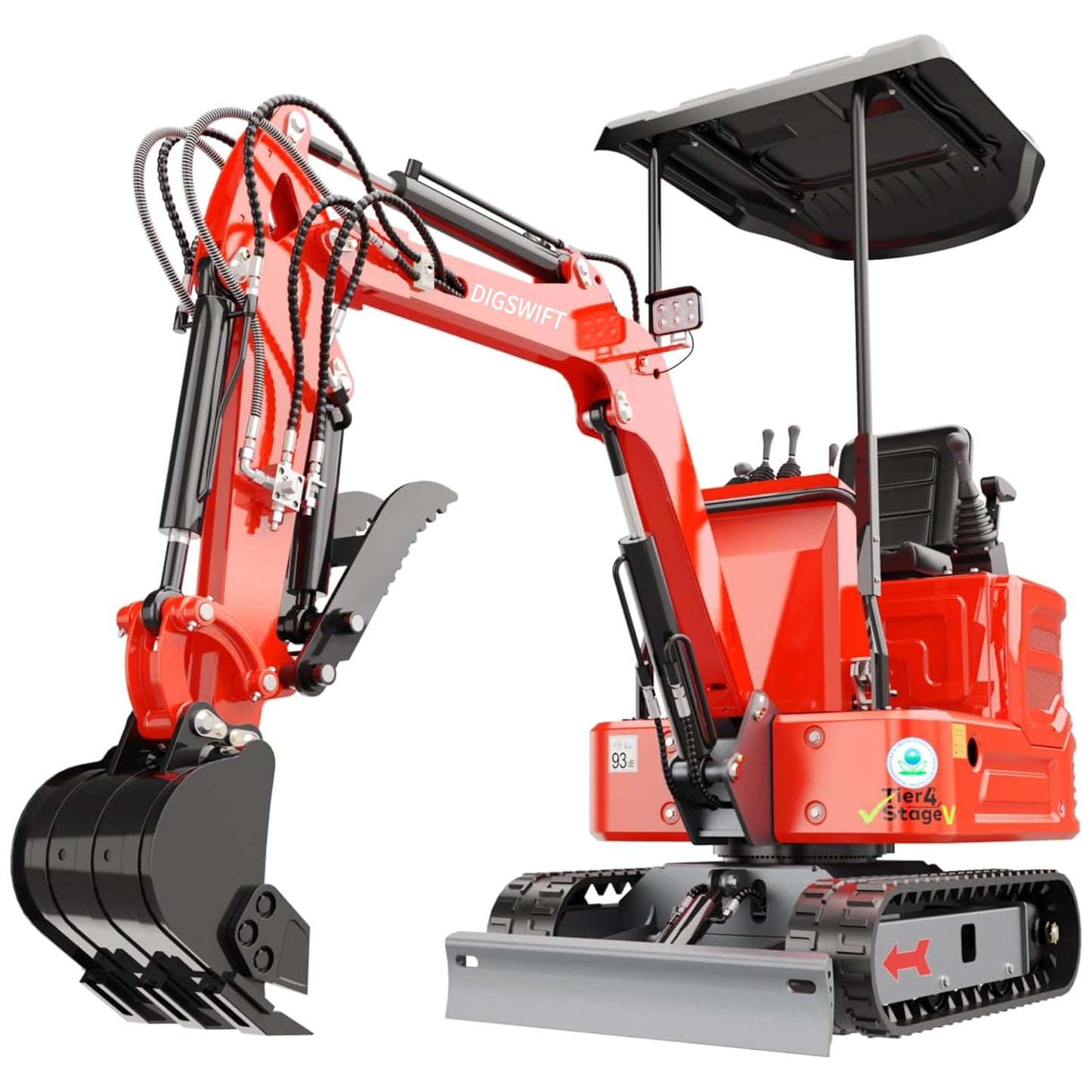 Customized 1-4 Tons KubotaEnigne Diesel Mini Excavator, w/Pilot System, Full Hydraulic System, Water Cooling, Hydraulic Thumb Clamp, Bucket, Work for Any Occasions, US in Stock