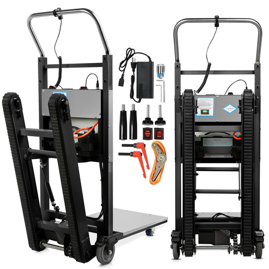 Electric Stair Climbing Dolly, 1250W Electric Stair Climbing Hand Truck, 900lbs Load Capacity, 3 Mode Folding Stair Climber Hand Trucks with Telescopic Handle for Moving Furniture (Black/Track)