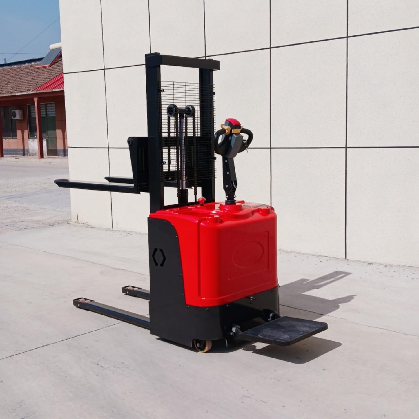 Full Electric Walkie Pallet Stacker, 1000kg/1500kg Capacity 3000mm Lift Height, Warehouse Material Handling Electric Pallet Jack, Hand Push Electric Forklift Stacker for Loading Unloading