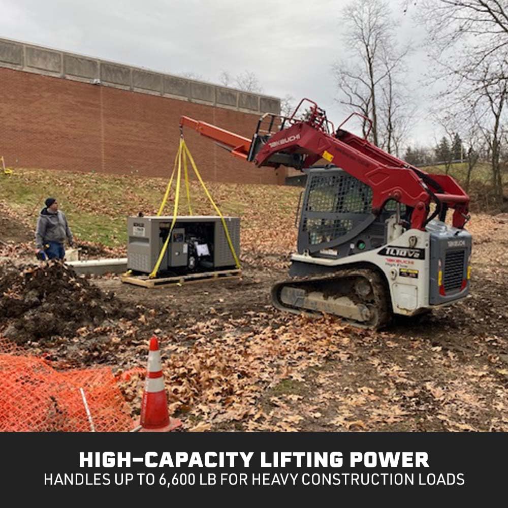 Titan Attachments Fork-Mounted Adjustable Hoist Jib Boom Crane, Manual Telescoping Boom Extends Up to 138", 6,600 LB Lift Capacity, Two Swivel Hooks, Adjustable Hook Points
