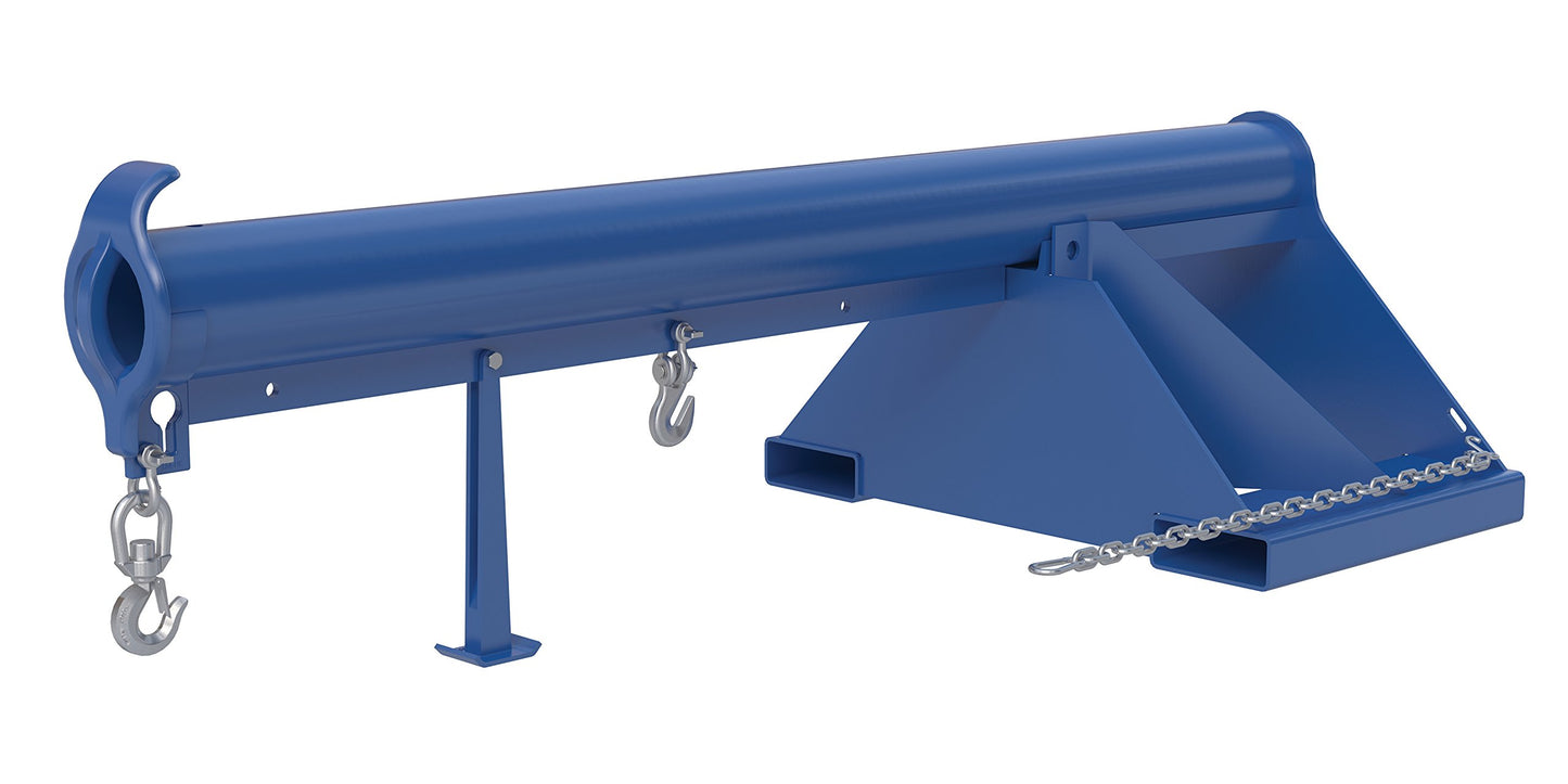Vestil LM-1NT-6-24 Steel Non Telescoping Lift Boom 24 In. Fork Pocket Center 6,000 Lb. Capacity Blue and Yellow