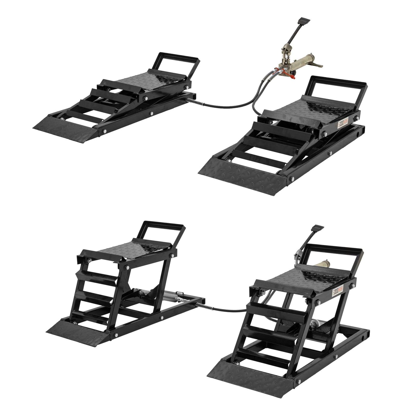 Black Widow Car Ramps for Oil Change, 3,000 lb GAWR, Hydraulic, Adjustable 6"–15.5", Underbody Access, Pair