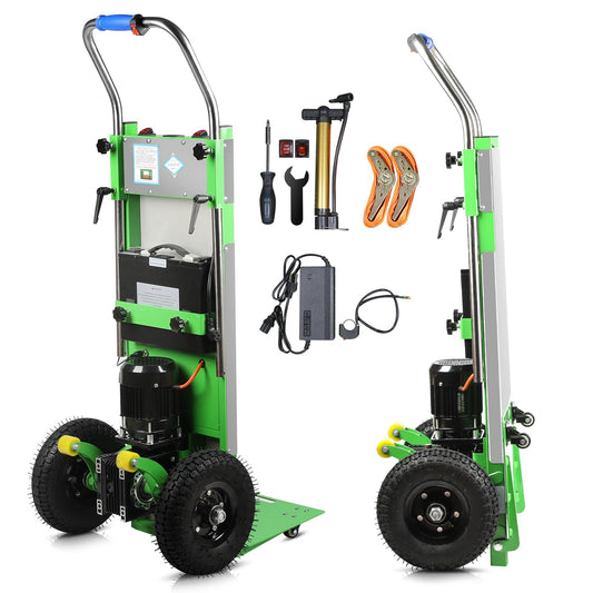 Electric Stair Climbing Dolly, 1250W Heavy-Duty Electric Hand Truck with Telescopic Handle, 3 Mode Folding Stair Climber, 900lbs Max Load Capacity for Effortless Moving of Furniture, Appliances, Green