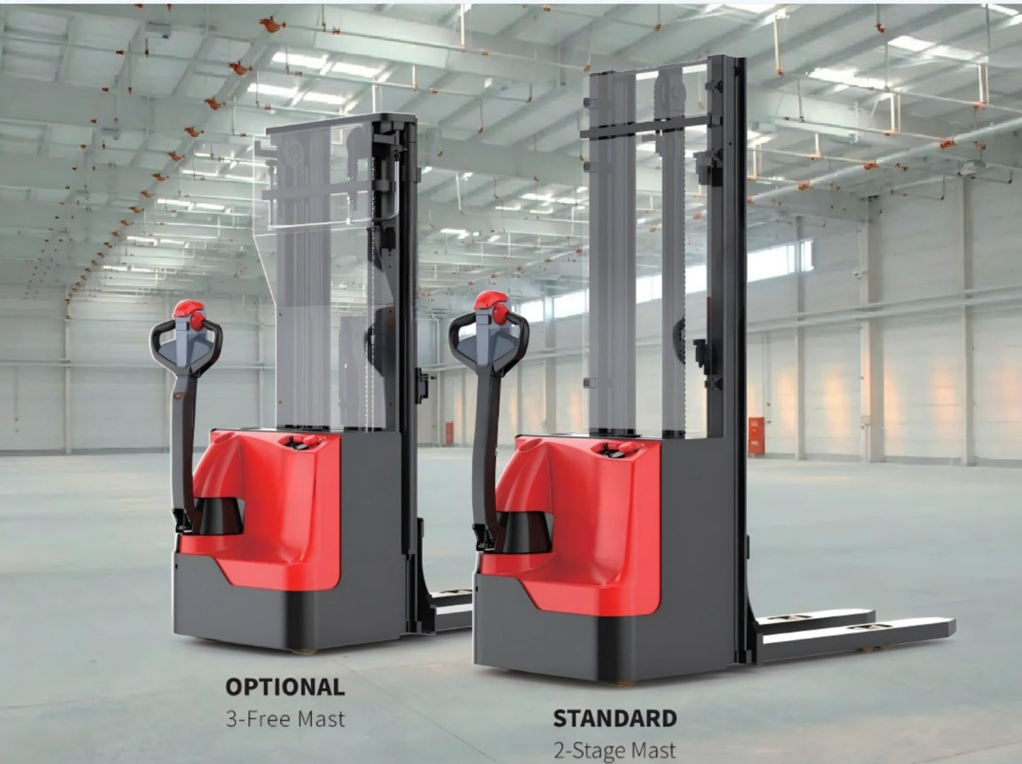 Walk-Behind Electric Stacker, Self-Elevating Pallet Stacker with Straddle Legs, Adjustable Forks, 137-Inch Lift Height, 3300 lb Capacity
