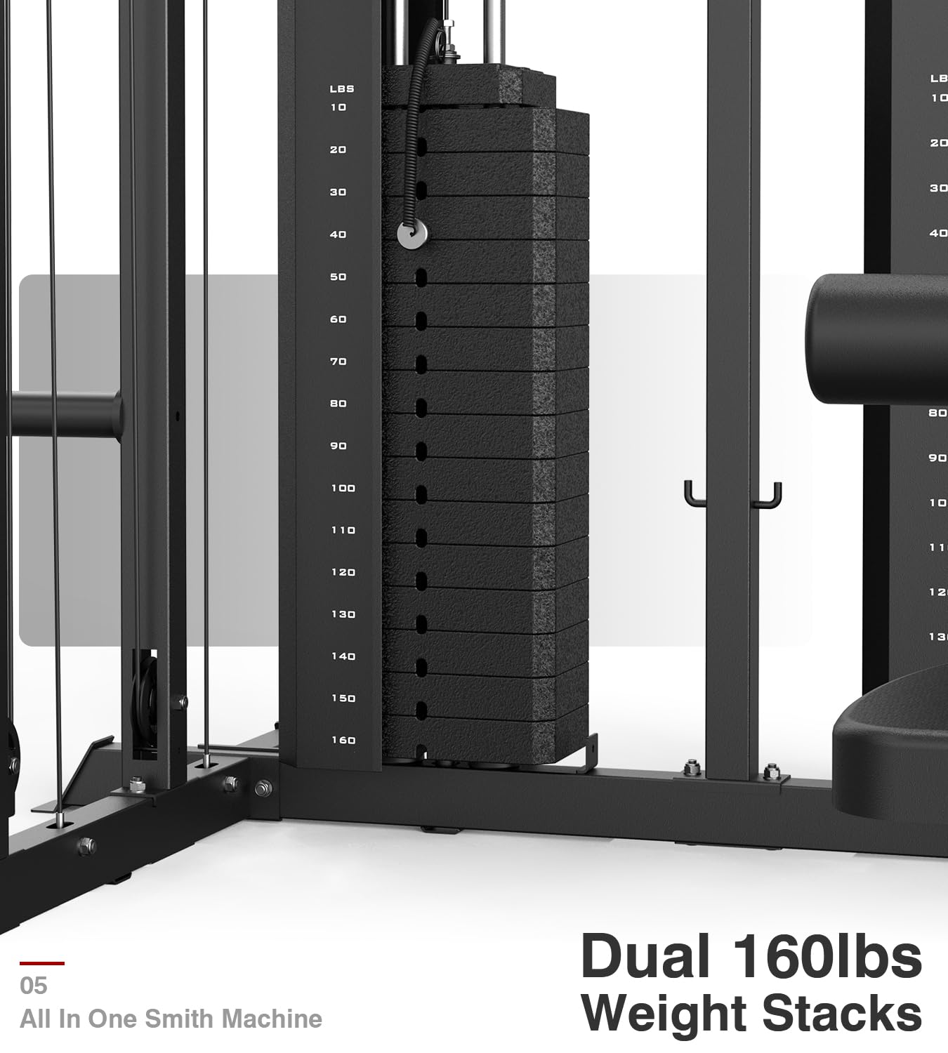 DONOW Smith Machine with Weight Stacks, Multi Function Home Gym System Training Power Cage Squat Rack Dual Cable Crossover Machine All in One