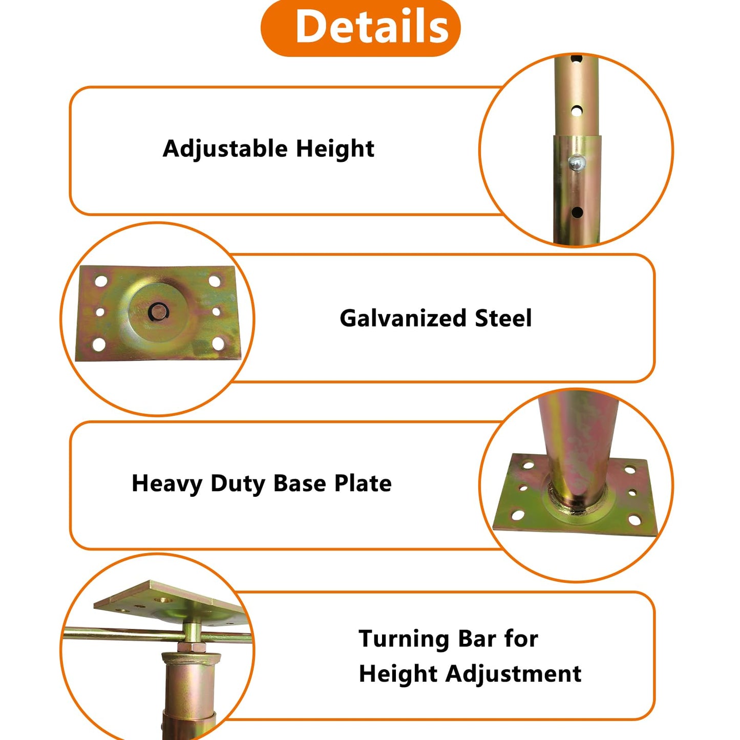 ZANURA 59" - 100" Adjustable House Floor Wall Jack Post Pole Rod Fit for Leveling Framing Basement Crawlspace Beam Roof, 2 Pack