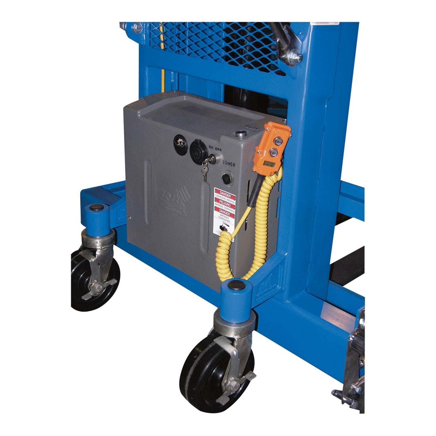 Vestil PMPS-60-AC Steel Pallet Master/Server Stacker 115 Volt AC Powered 60 in. Raised Height 4,000 Lb. Capacity Blue