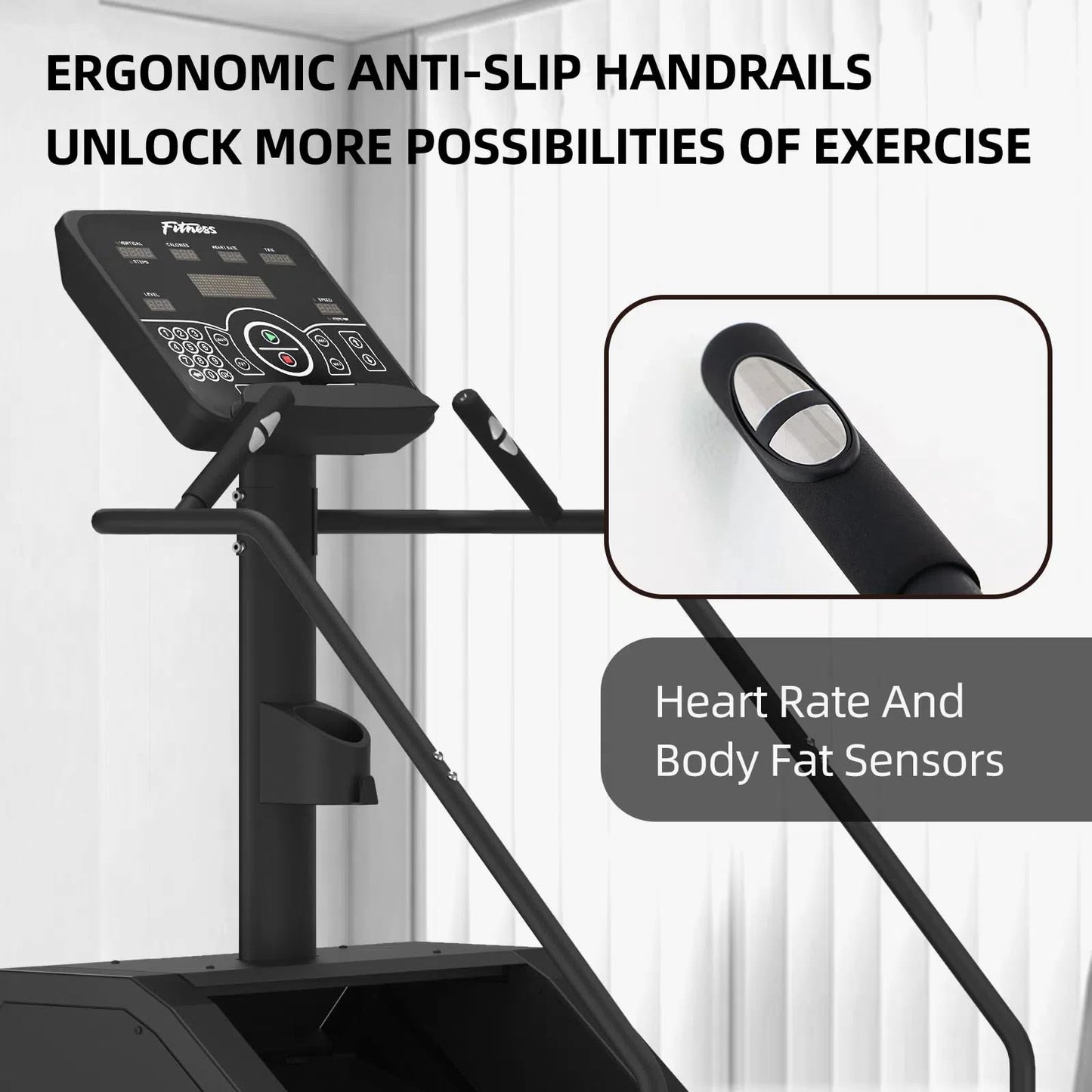 Stair Stepper with Auxiliary Ladder, Commercial Grade Stair Climber Exercise Machine,15 Speed Levels Stepping Machine for Cardio and Lower Body Workouts, 660LBS, 15-164 Steps/Minute