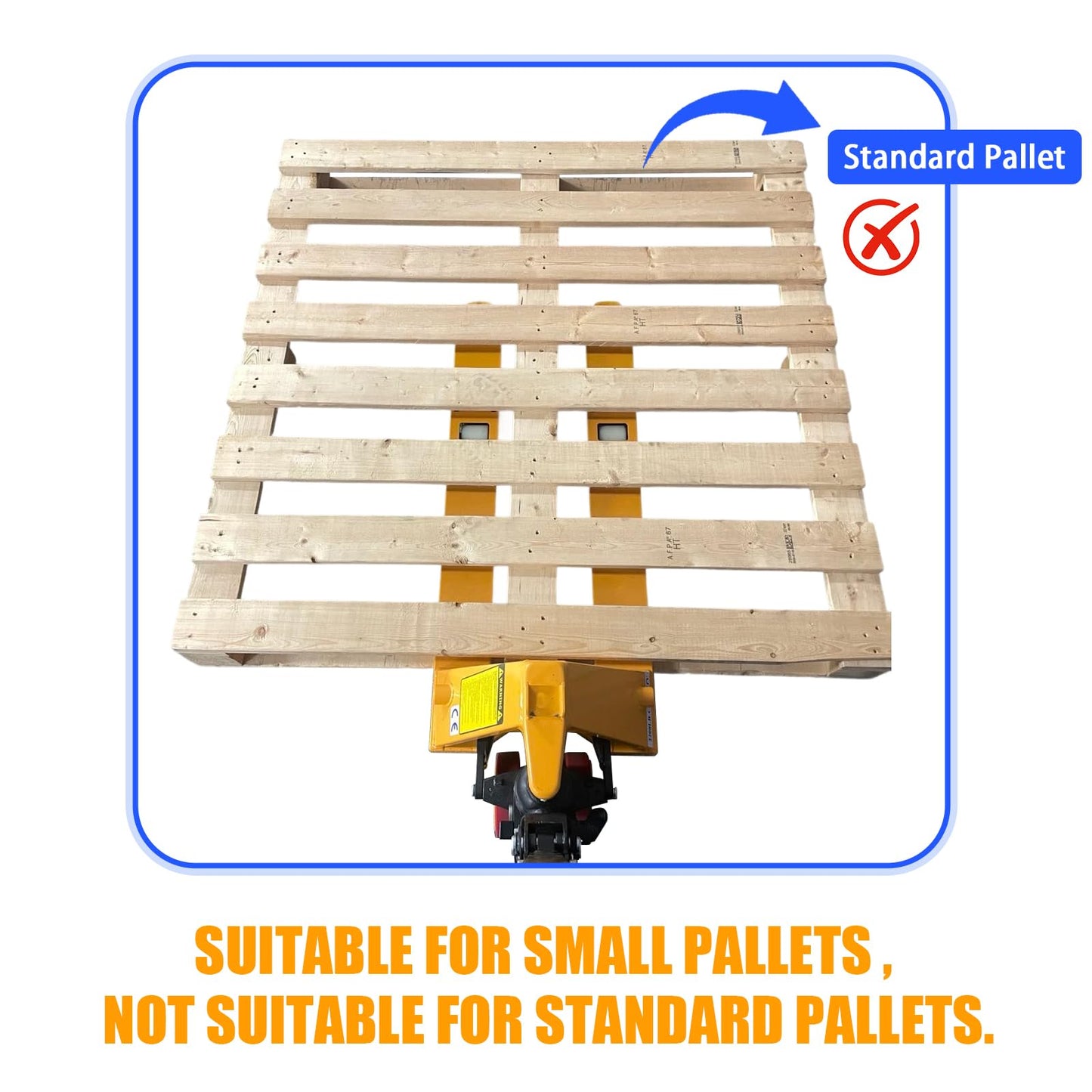 Apollo Foldable Pallet Truck, Narrow Pallet Jack, Mini Size Foldable Forks and Handle 2200Lbs Capacity 31.5" x 15" Forks, 15” Overall Width for Easy Storage
