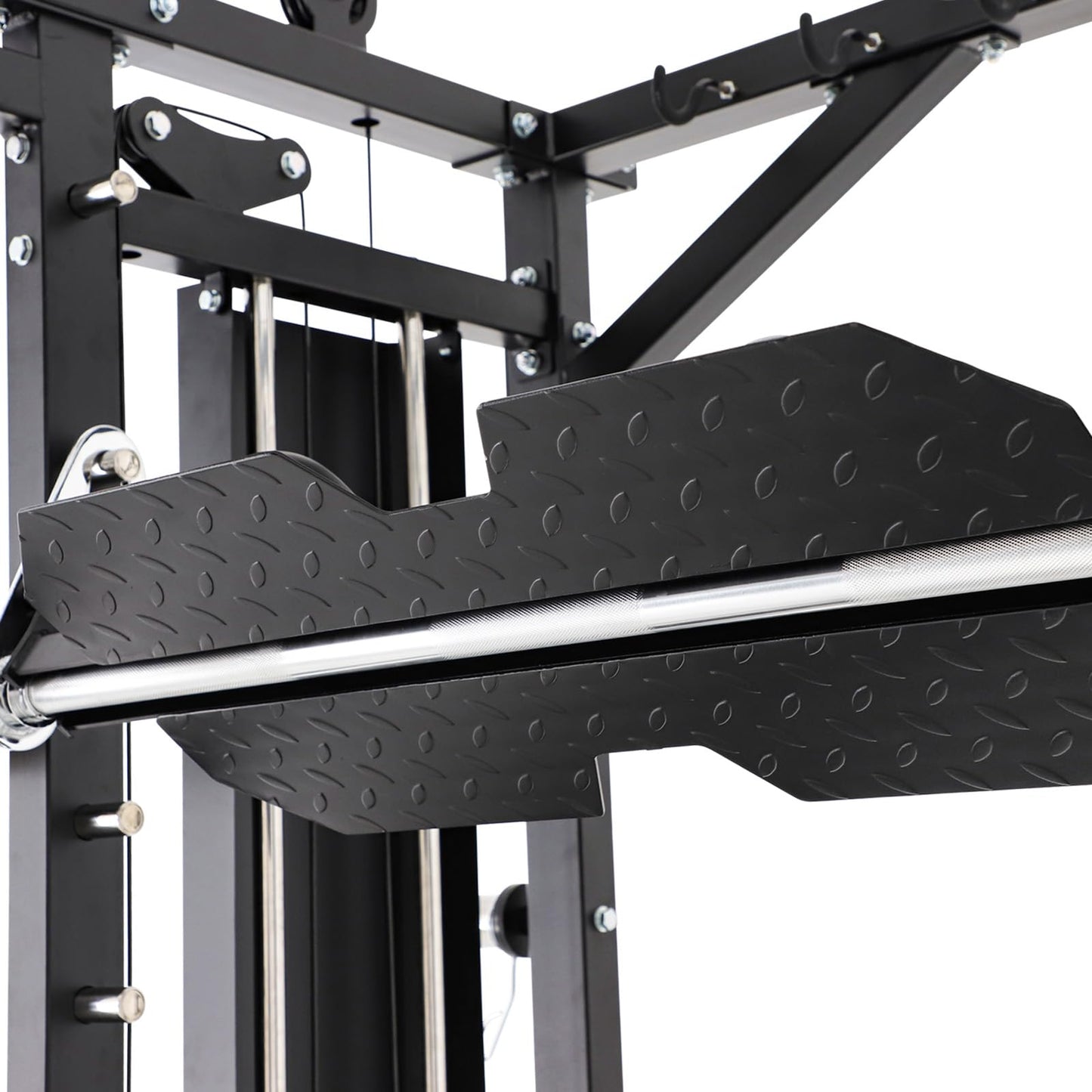 Altas Strength Light Commercial Smith Machine Home Gym with Pulley System Squat Rack Pull-Up Bar Total Body Cage Workout Equipment Tower Weight Lifting Leg Press Strength Training 3087B