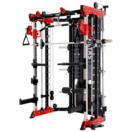 Altas Strength Smith Machine 3058G Home Gym Equipment with 1000 lbs Weight Capacity, 2000 lbs Cables for Versatile Workouts Squats Presses Pulling Lunges Deadlifts Easy Assembly Included Accessories