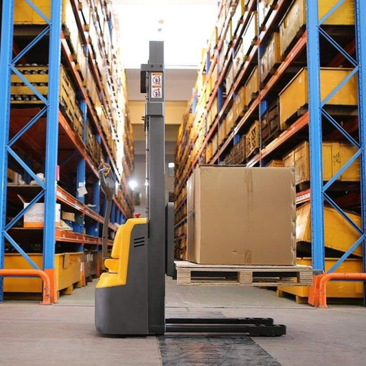 Warehouse Electric Pallet Stacker, Battery Powered Forklift Lift Truck, Walk Behind Hydraulic Stacking Machine, Pallet Handling Equipment, Material Handling System