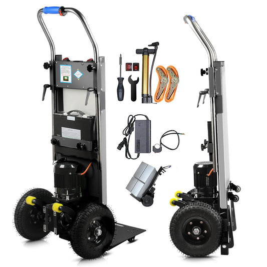 Electric Stair Climbing Dolly, 1250W Heavy-Duty Electric Hand Truck with Telescopic Handle, 3 Mode Folding Stair Climber (Black)