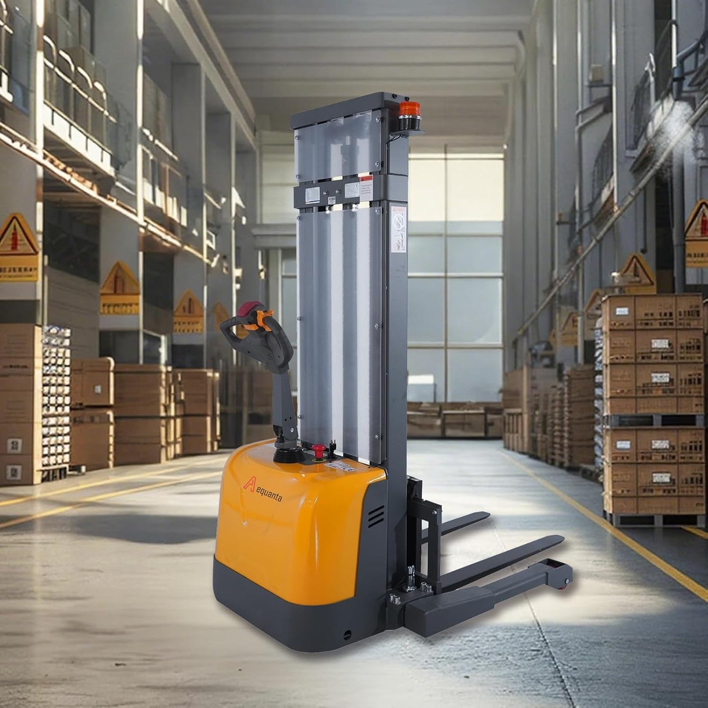 Full Electric Pallet Stacker, Heavy-Duty Forklifts with Straddle Leg and Adjustable Forks for Efficient Warehouse Operations, Pallet Lifts Stackers Built-in Charger-138