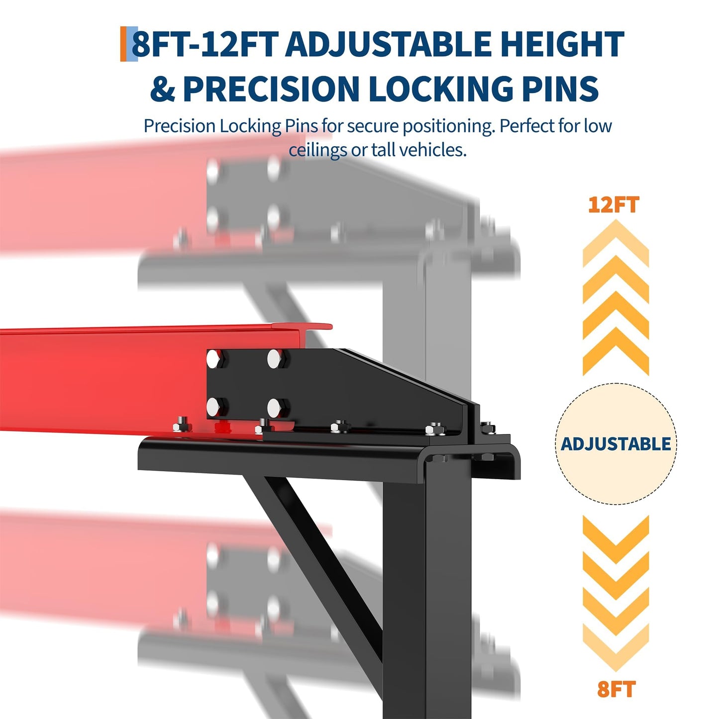 Adjustable Gantry Crane 1 Ton 2200 Lb, 12 Height Positions 97-141 in, Triangle Base a-Frame, Heavy Duty Steel i-Beam, Portable Lifting Crane for Warehouse, Shop, Construction