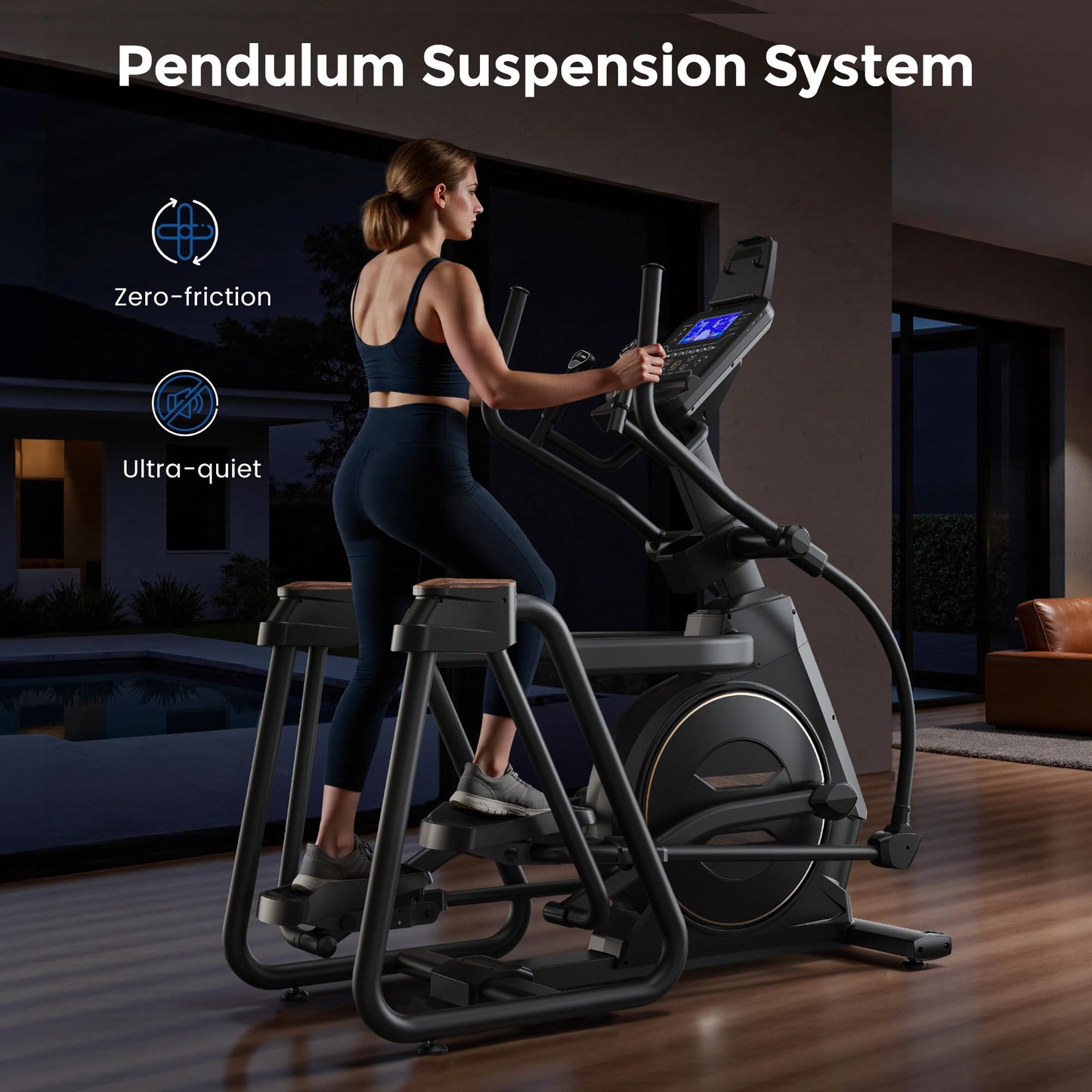 Niceday Elliptical Exercise Machines, Elliptical Machines for Home Use, Elliptical Training Machines 20IN Stride, Magnetic Elliptical Machine with 32-Level Resistance and Smart Touchscreen