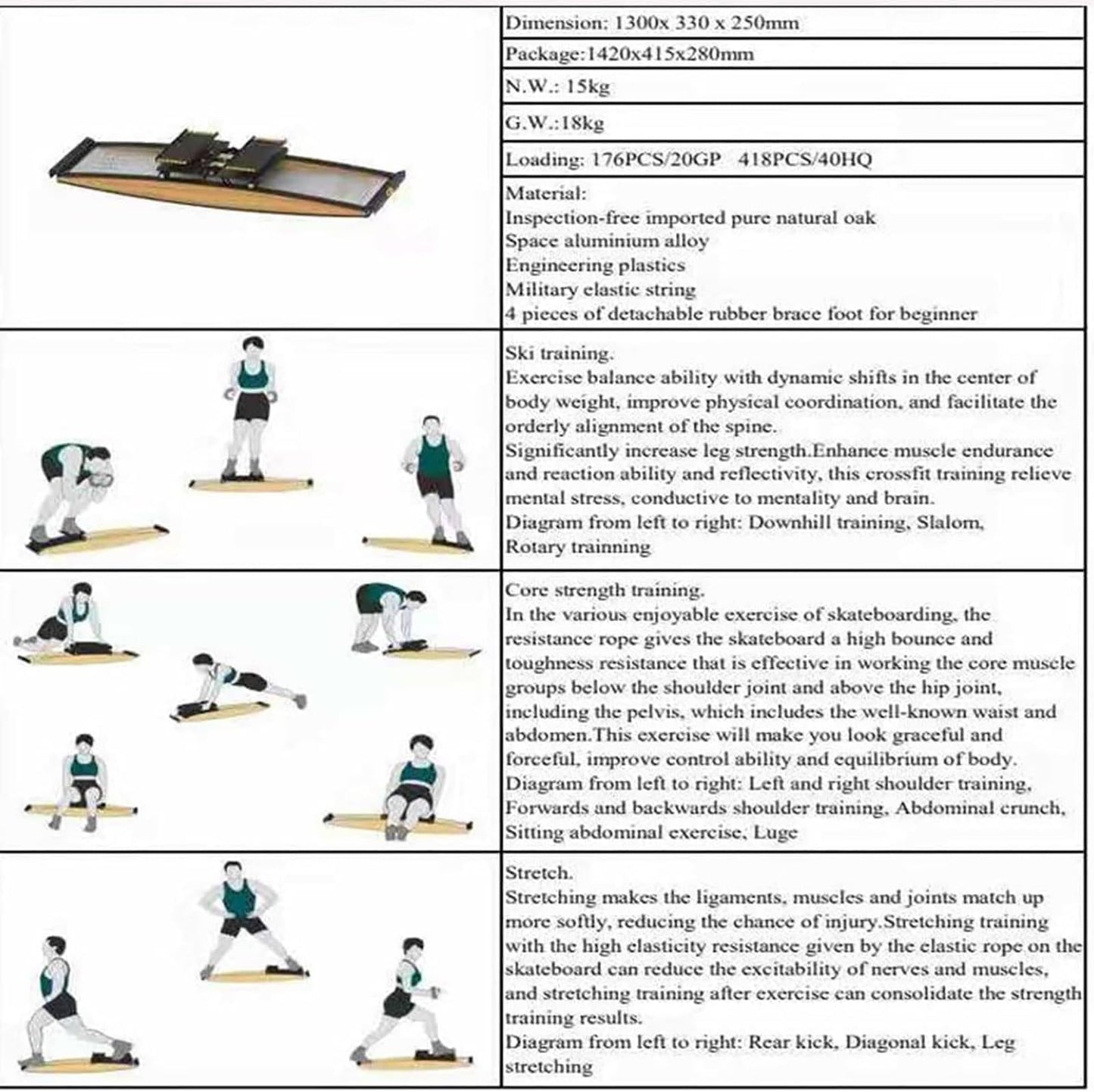Ski Exercise Machine, Simulated Ski Exercise Machine, 0-100kg Adjustable Resistance/150kg Load-Bearing, for Ski Hobby Hall/Gym