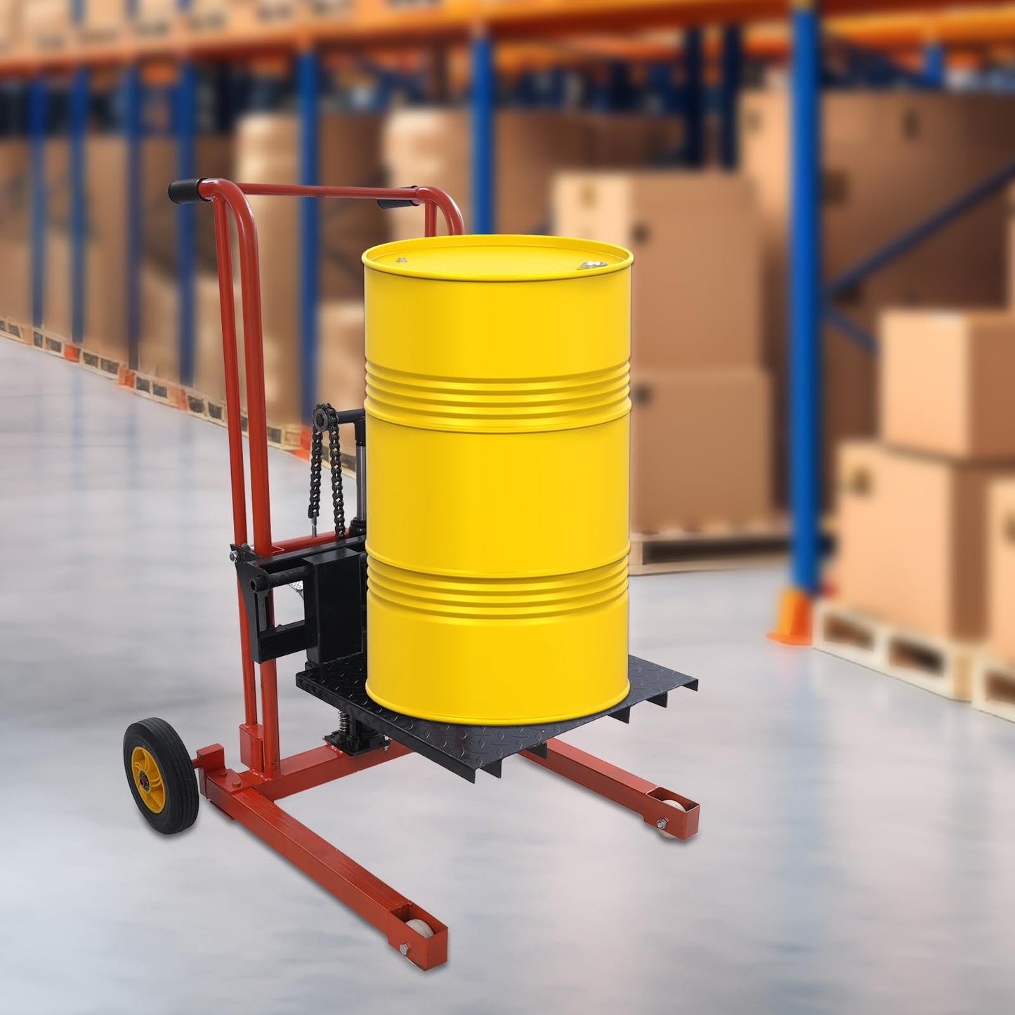 LGXSHOP Material Lift Winch Stacker, 577lbs Lift Table Cart, Pallet Truck Dolly, 35.4" Max Lift Swivel Casters Lift Table – Ideal for Warehouse, Workshop and Garage Use