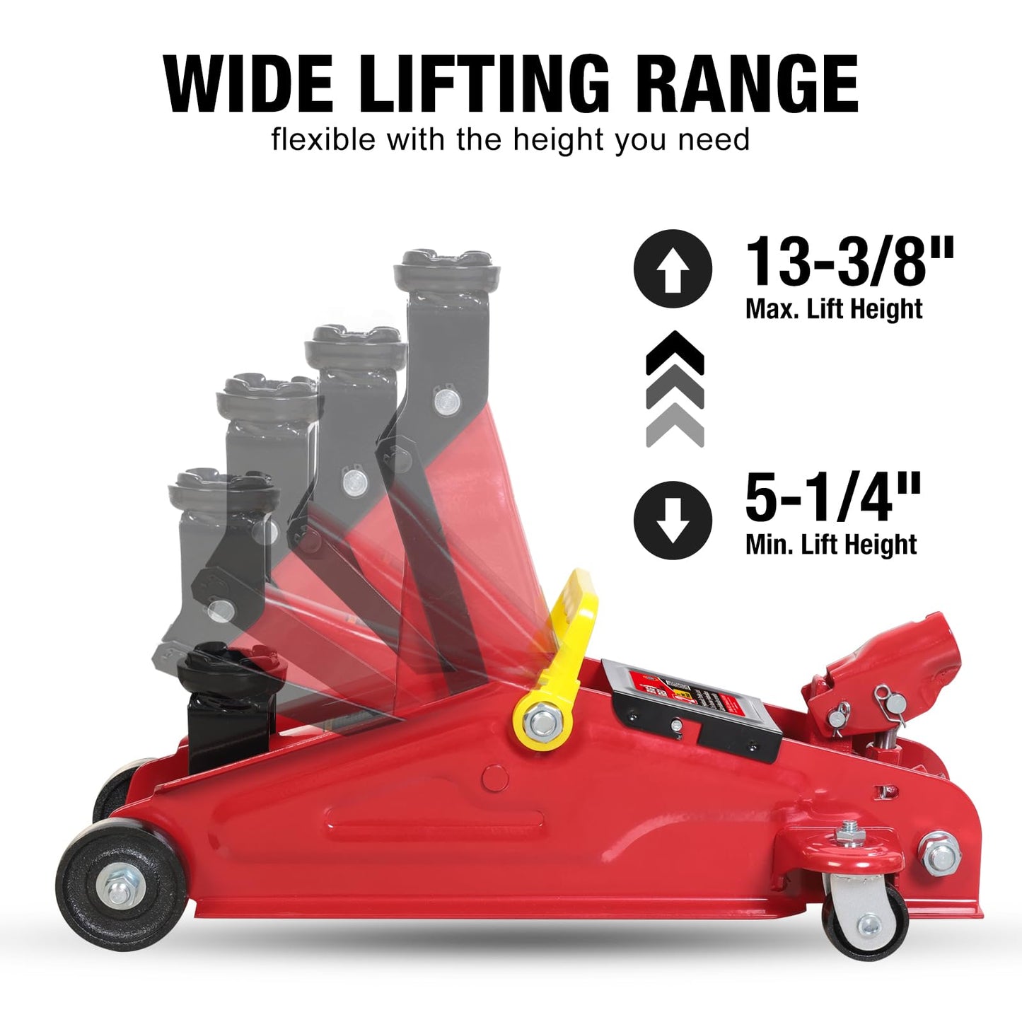 Big RED Torin Low Profile Floor Jack: Hydraulic Trolley Floor Jack Combo with 2 Jack Stands, 2 Ton (4000 lb.) Capacity