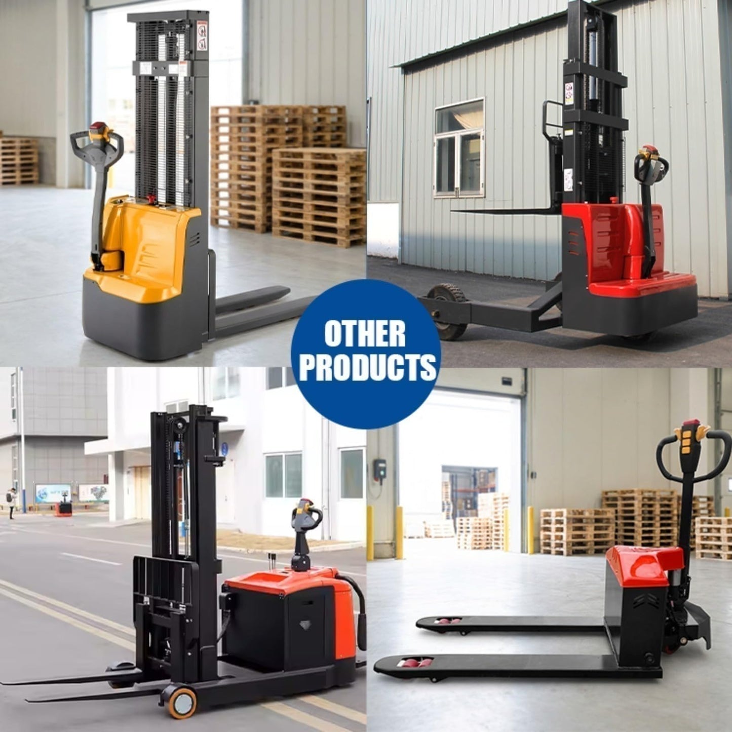 High Lift Electric Pallet Stacker, Manual and Mobile Hydraulic Stackers, Compact Stack Truck for Warehouse, Factory, Supermarket, Logistics, and Small Space Material Handling