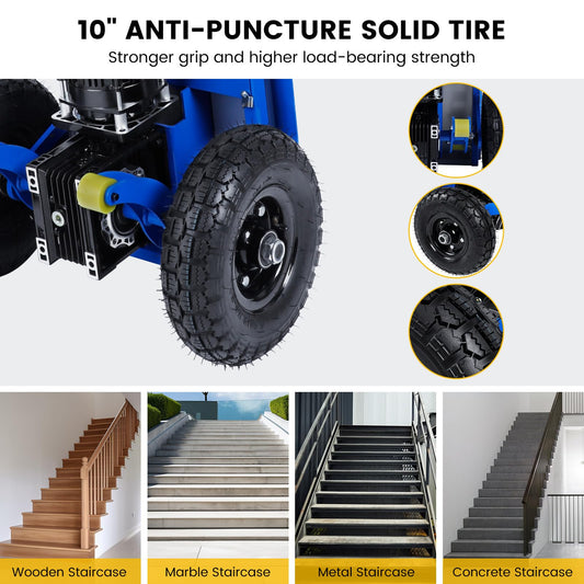 Electric Stair Climbing Dolly, 1200W Electric Hand Trucks Foldable, 880lbs Capacity Powered Stair Climbing Hand Trucks Dolly Cart with 4M Safety Rope, for Furniture Logistics Warehouse