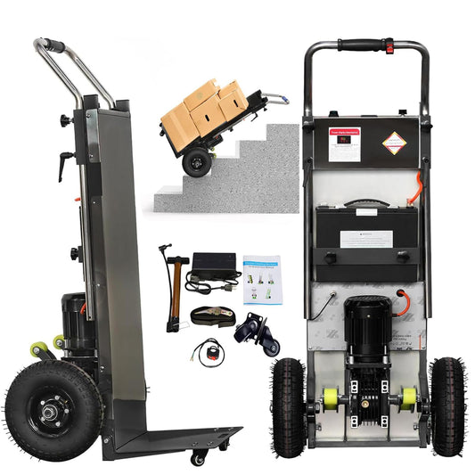 ZLPOWER Electric Stair Climbing Dolly 1200W Powered Hand Truck Dolly Cart for Moving 880lb Capacity Heavy Duty Stair Climber, Black Model