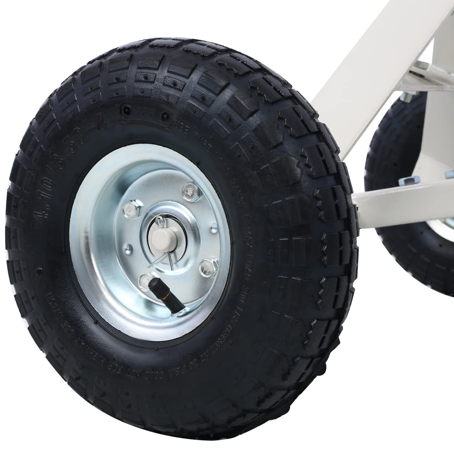 Heavy-Duty Steel Trailer Dolly - 600 Lb Load Capacity, Pneumatic Wheels, 44" Handle for Easy Maneuvering of Boat, Utility, and Jet Ski Trailers (Gray)